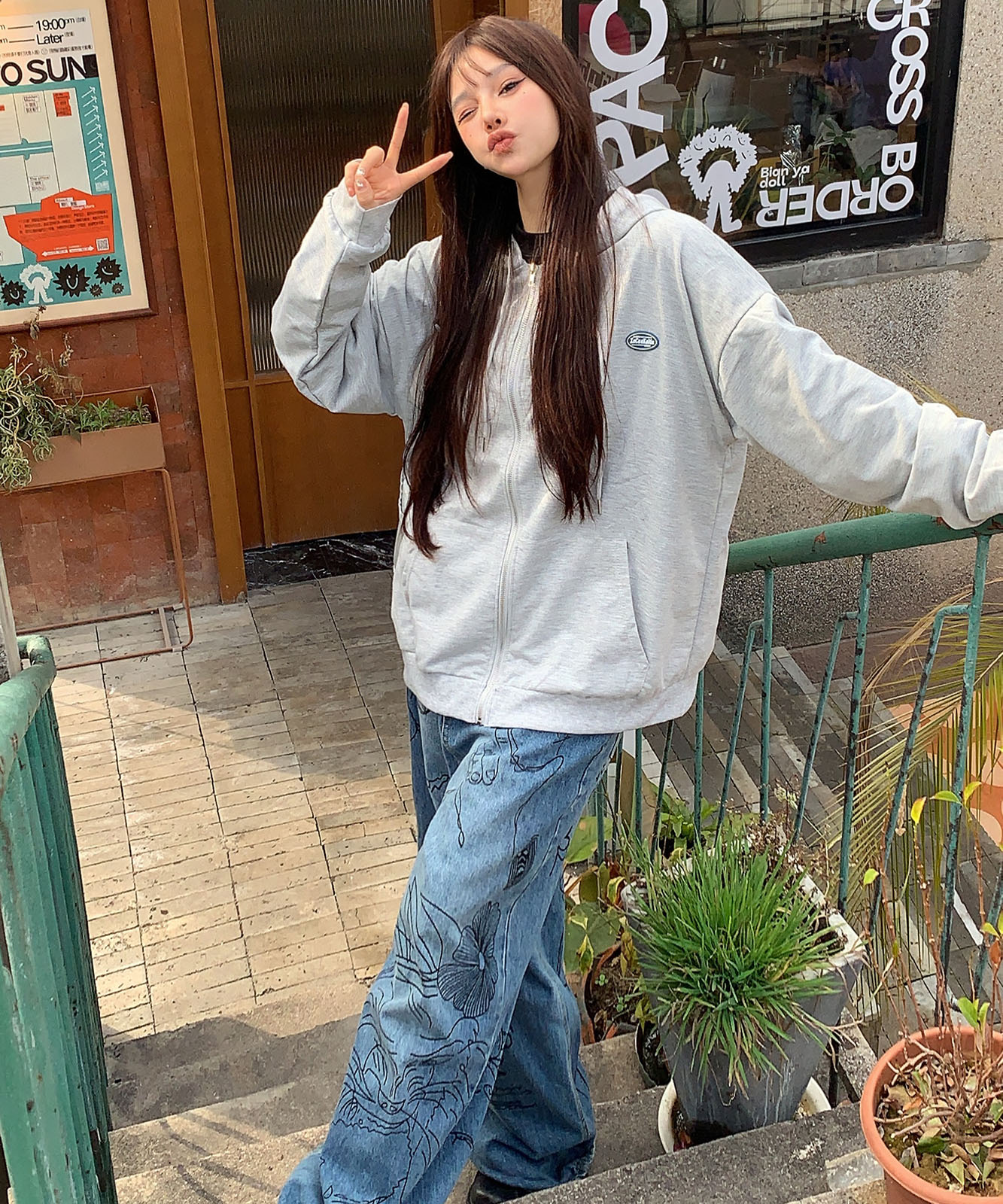 【 DEVICE select 】 オーバーサイズ ルーズデザイン フーディ パーカー メンズ レディース ユニセックス TA415P