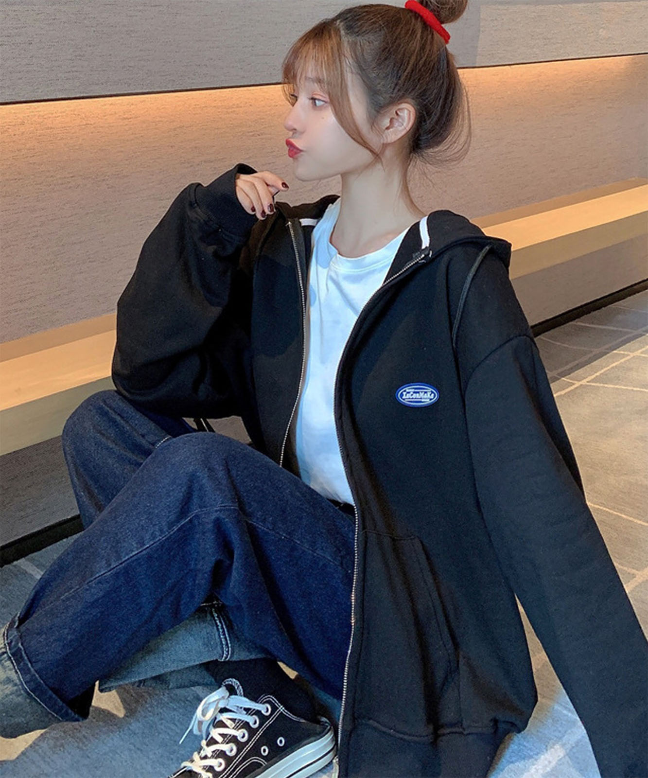 【 DEVICE select 】 オーバーサイズ ルーズデザイン フーディ パーカー メンズ レディース ユニセックス TA415P