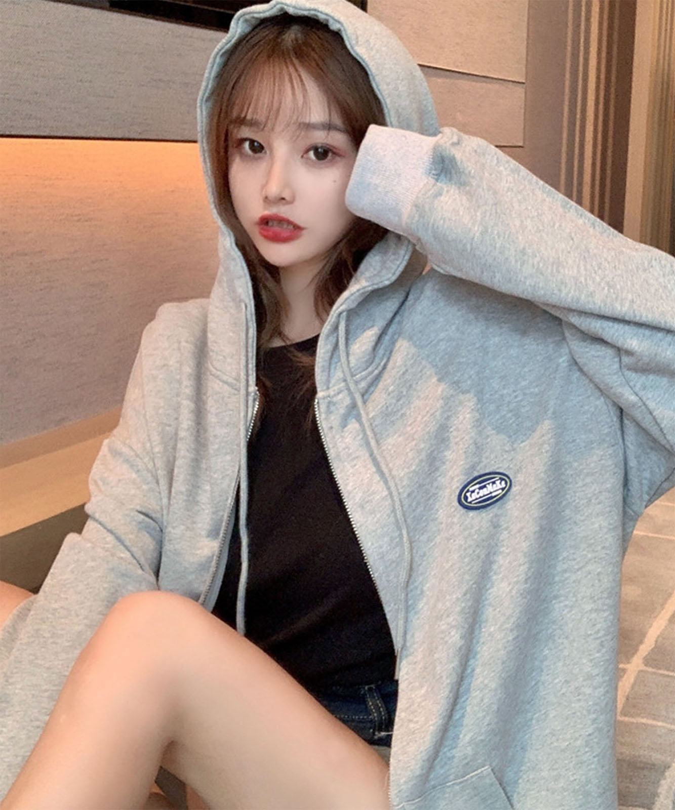 【 DEVICE select 】 オーバーサイズ ルーズデザイン フーディ パーカー メンズ レディース ユニセックス TA415P