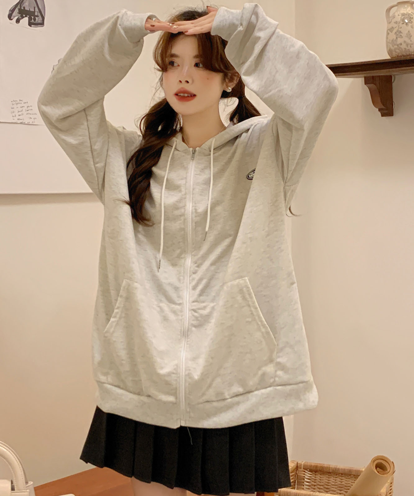 【 DEVICE select 】 オーバーサイズ ルーズデザイン フーディ パーカー メンズ レディース ユニセックス TA415P