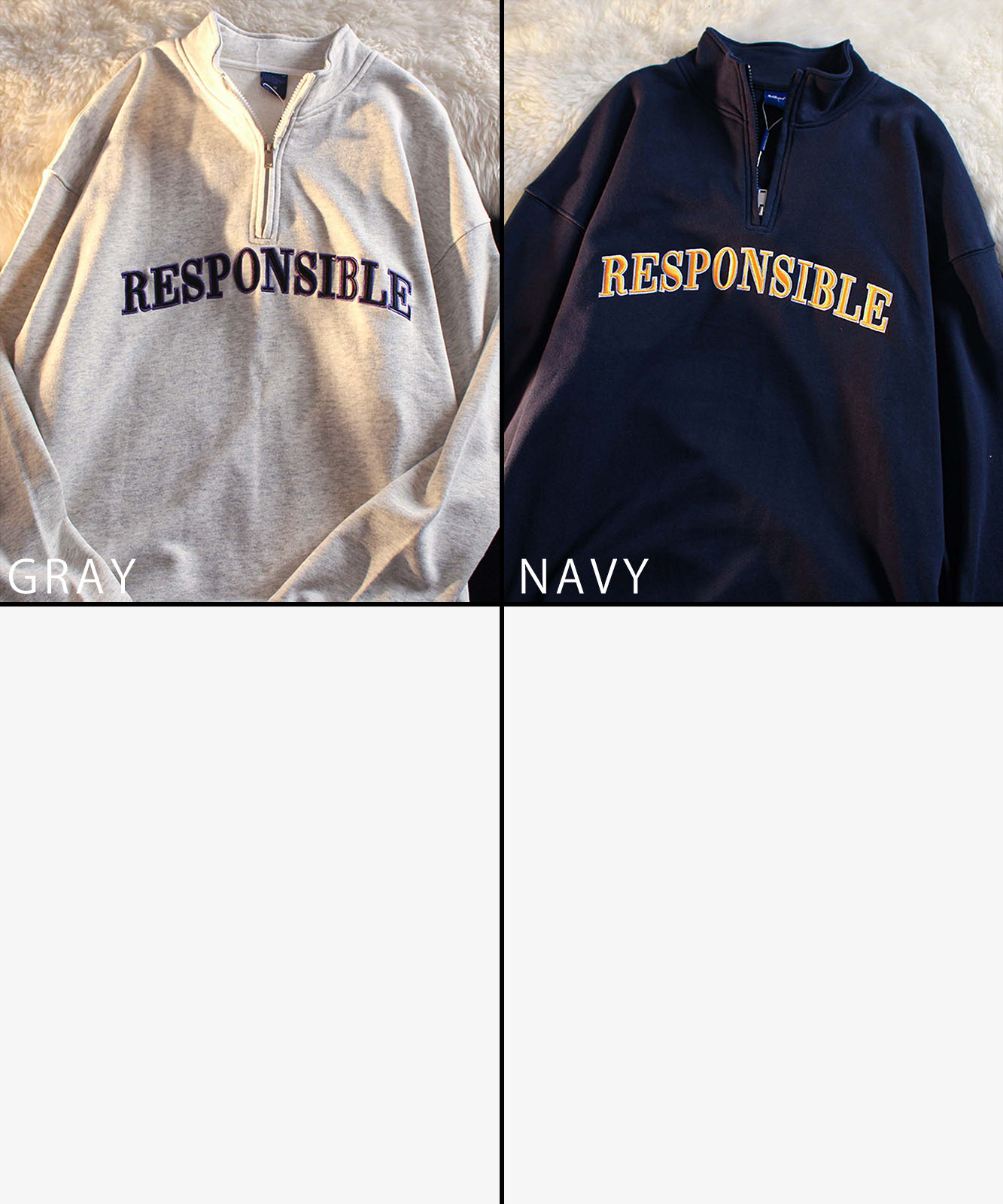 DEVICE select フロントプリント ハーフジップ スウェット メンズ レディース ユニセックス