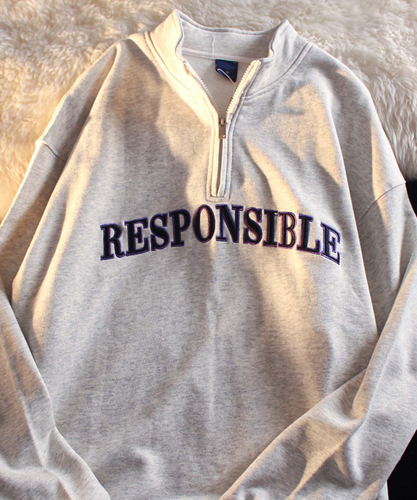 DEVICE select フロントプリント ハーフジップ スウェット メンズ レディース ユニセックス