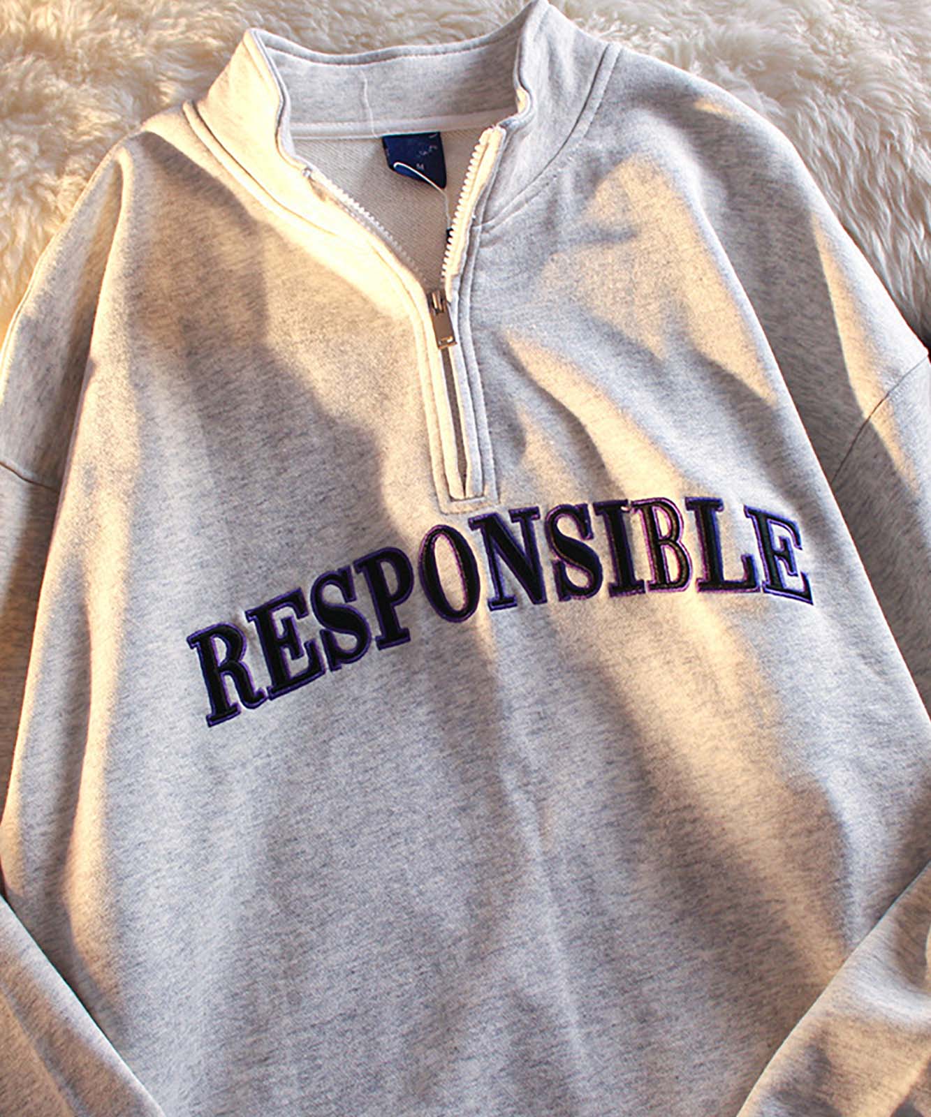 DEVICE select フロントプリント ハーフジップ スウェット メンズ レディース ユニセックス