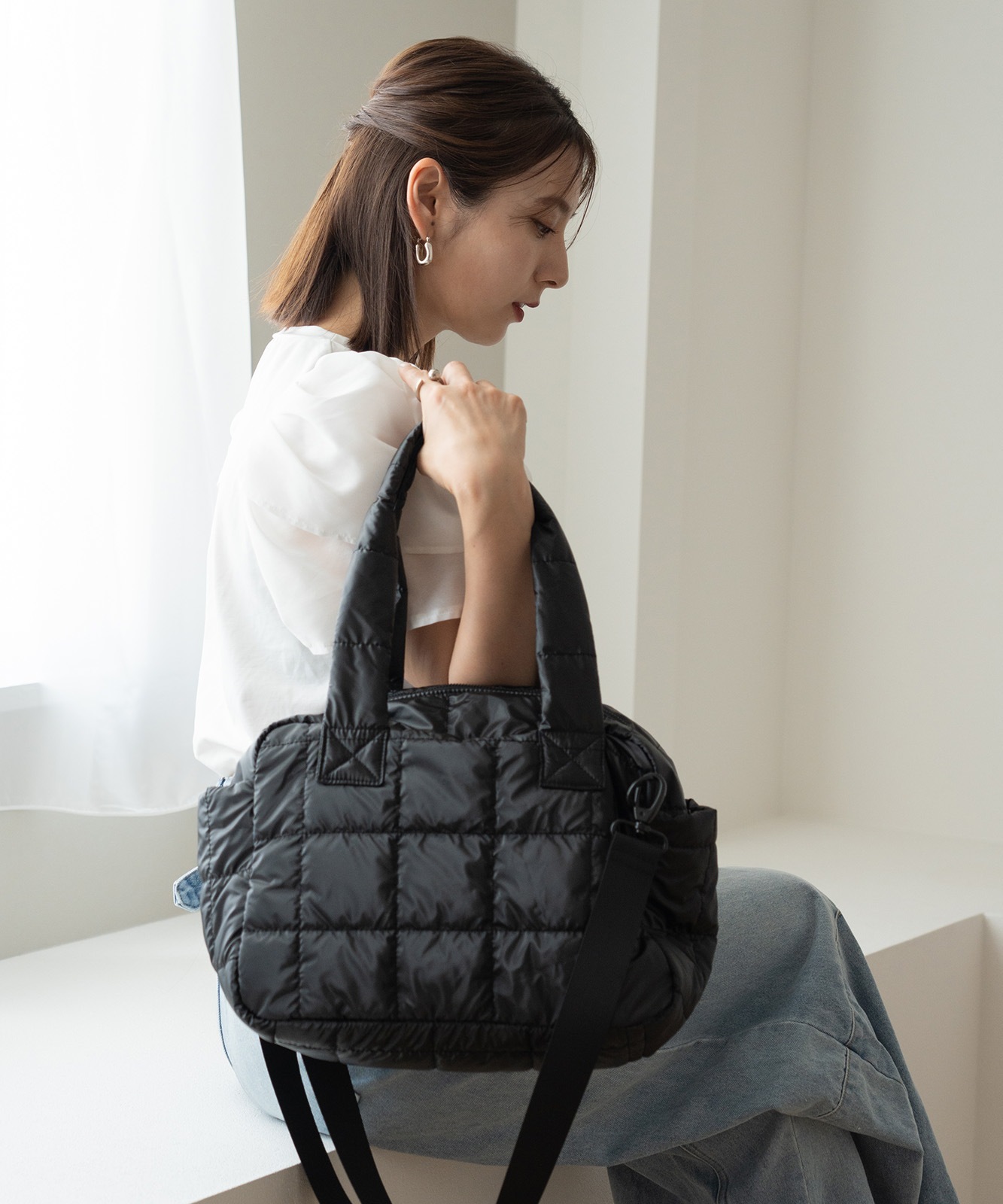 Rename キルティング トートバッグ 肩掛けバッグ メンズ レディース