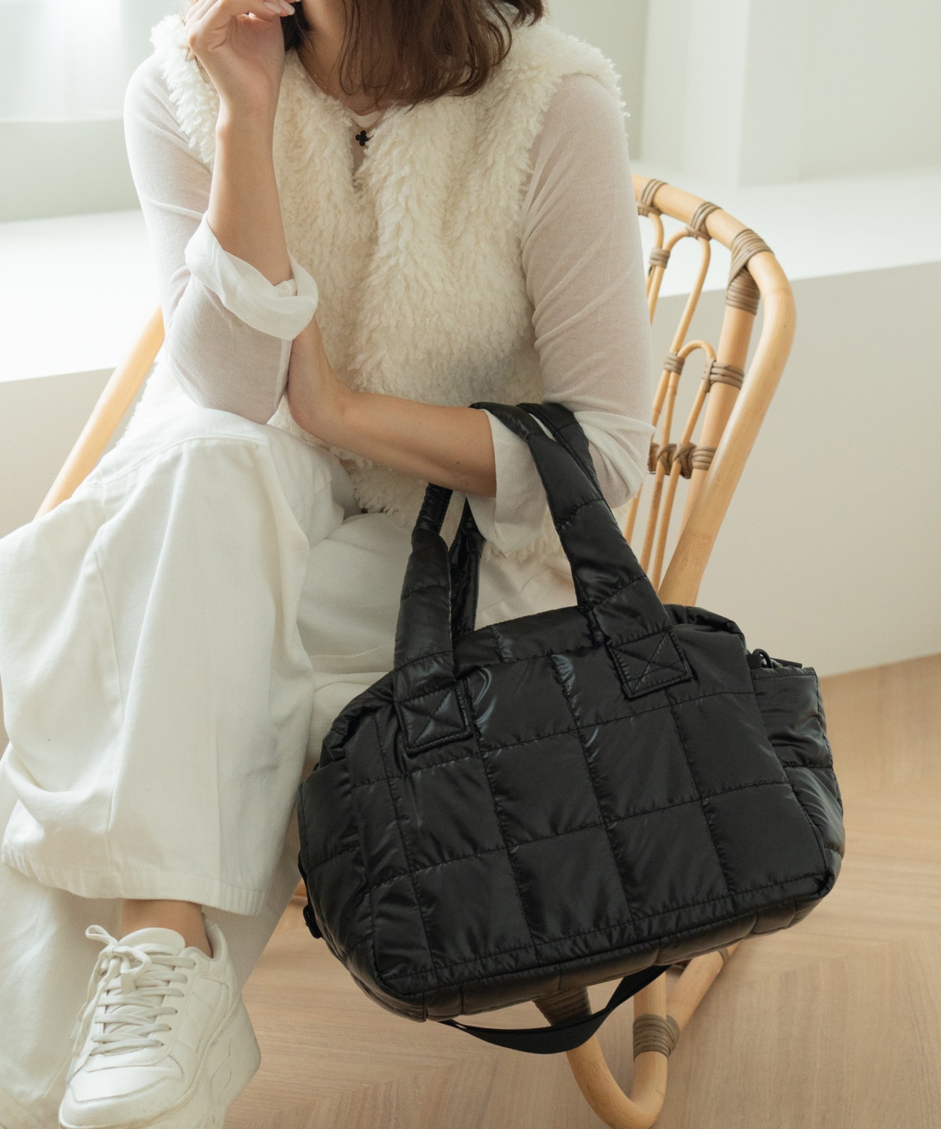 Rename キルティング トートバッグ 肩掛けバッグ メンズ