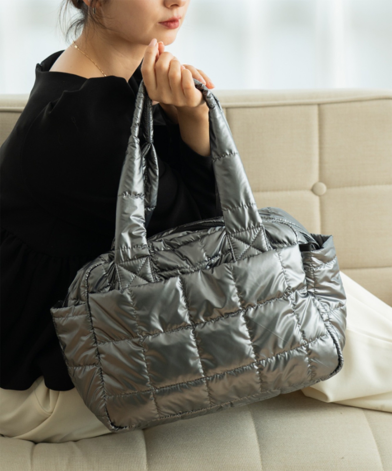 Rename キルティング トートバッグ 肩掛けバッグ メンズ レディース