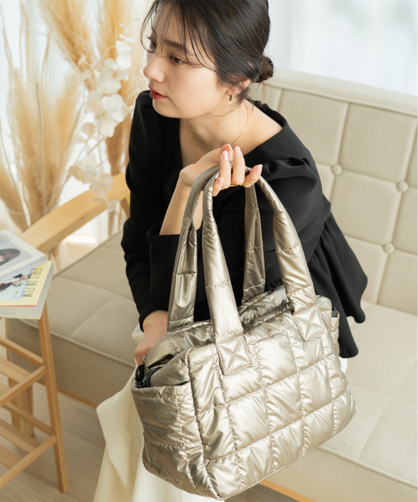 Rename キルティング トートバッグ 肩掛けバッグ メンズ レディース