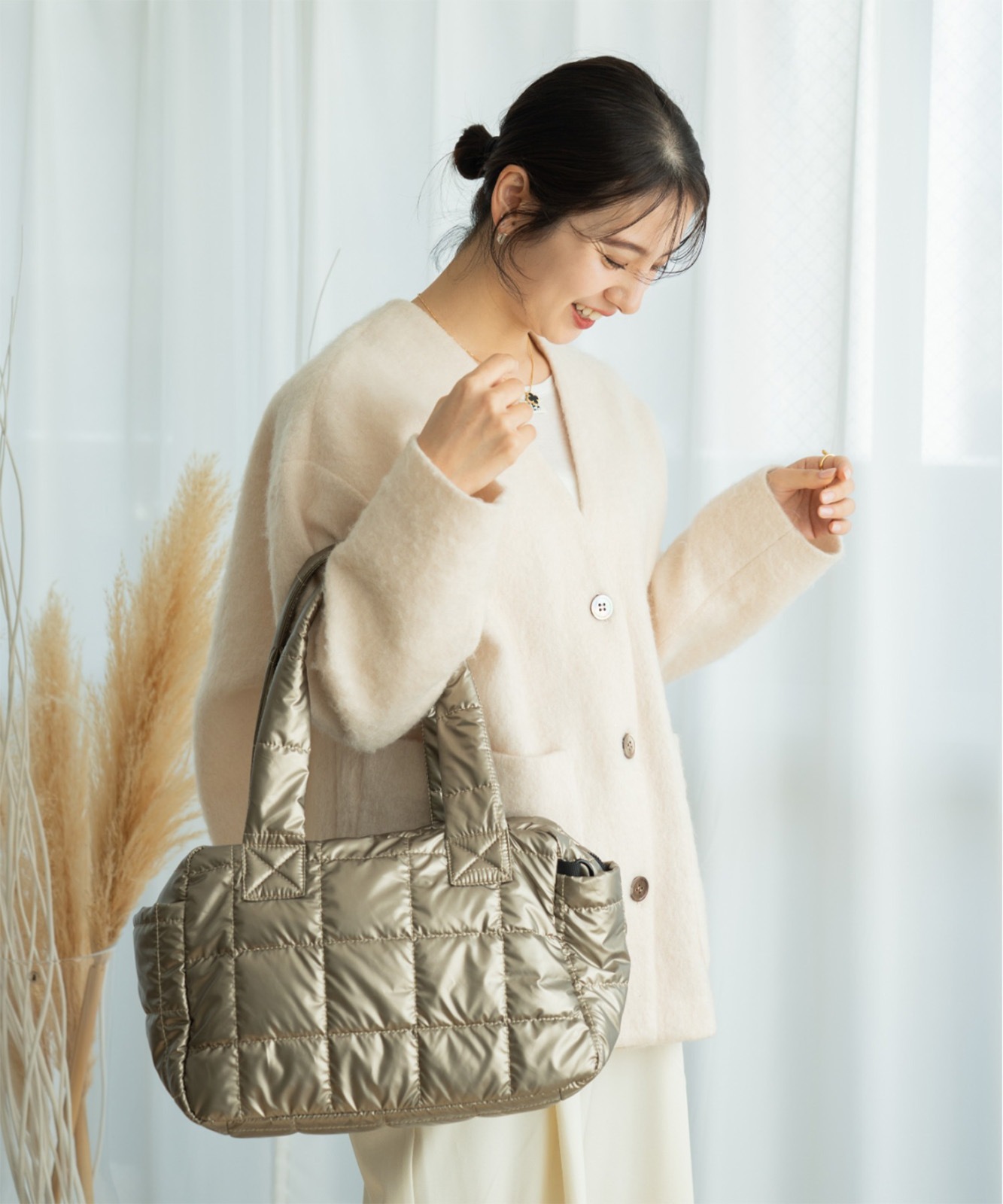 Rename キルティング トートバッグ 肩掛けバッグ メンズ レディース