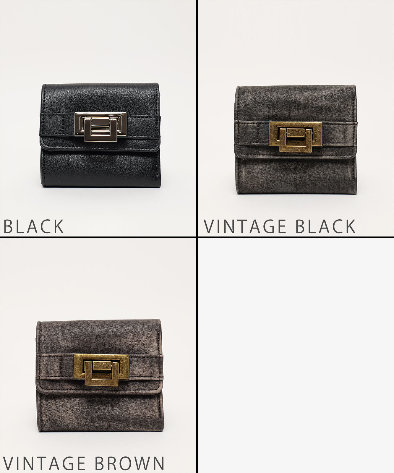 DEVICE ヴィンテージデザイン 三つ折り財布 