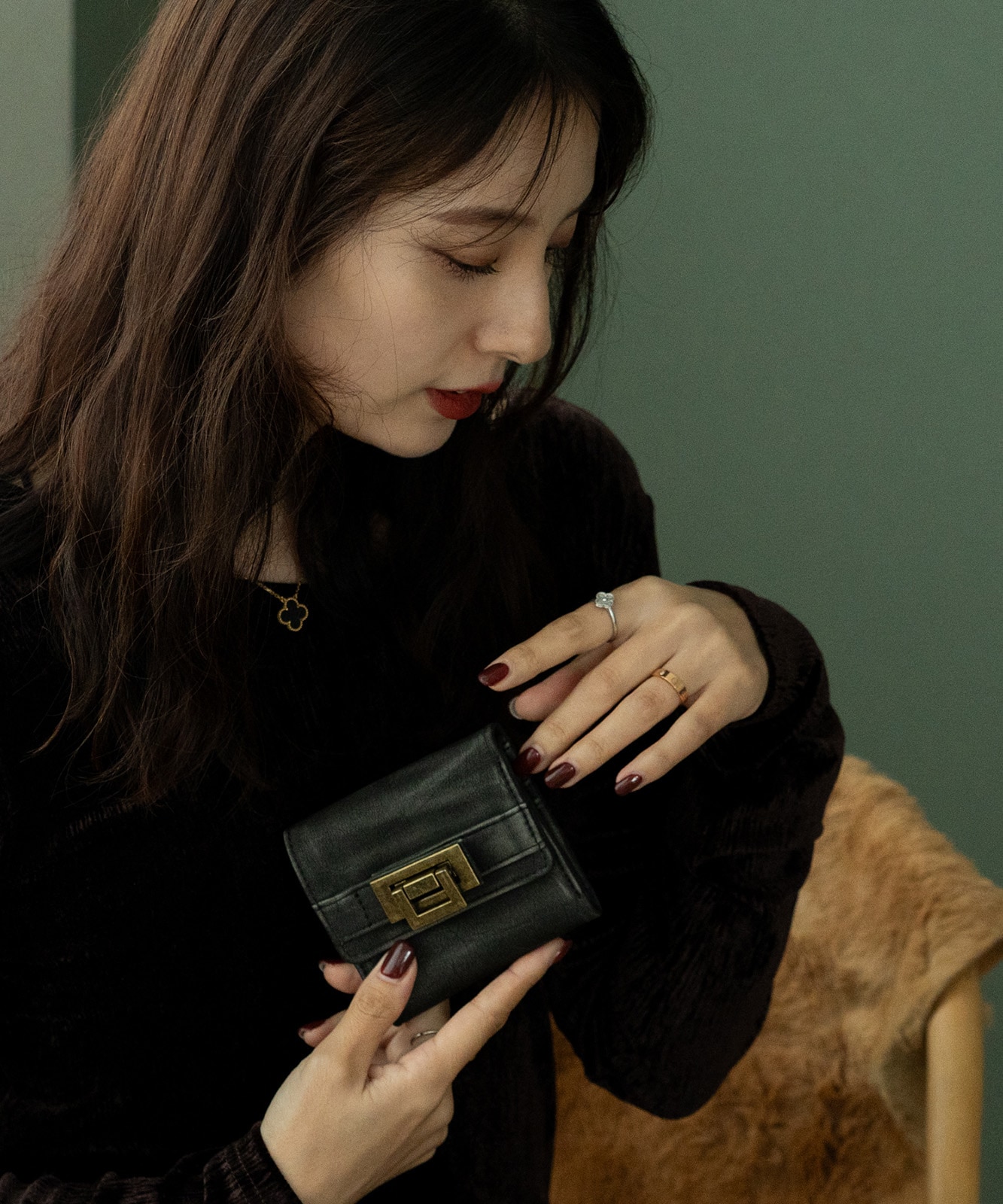 DEVICE ヴィンテージデザイン 三つ折り財布 