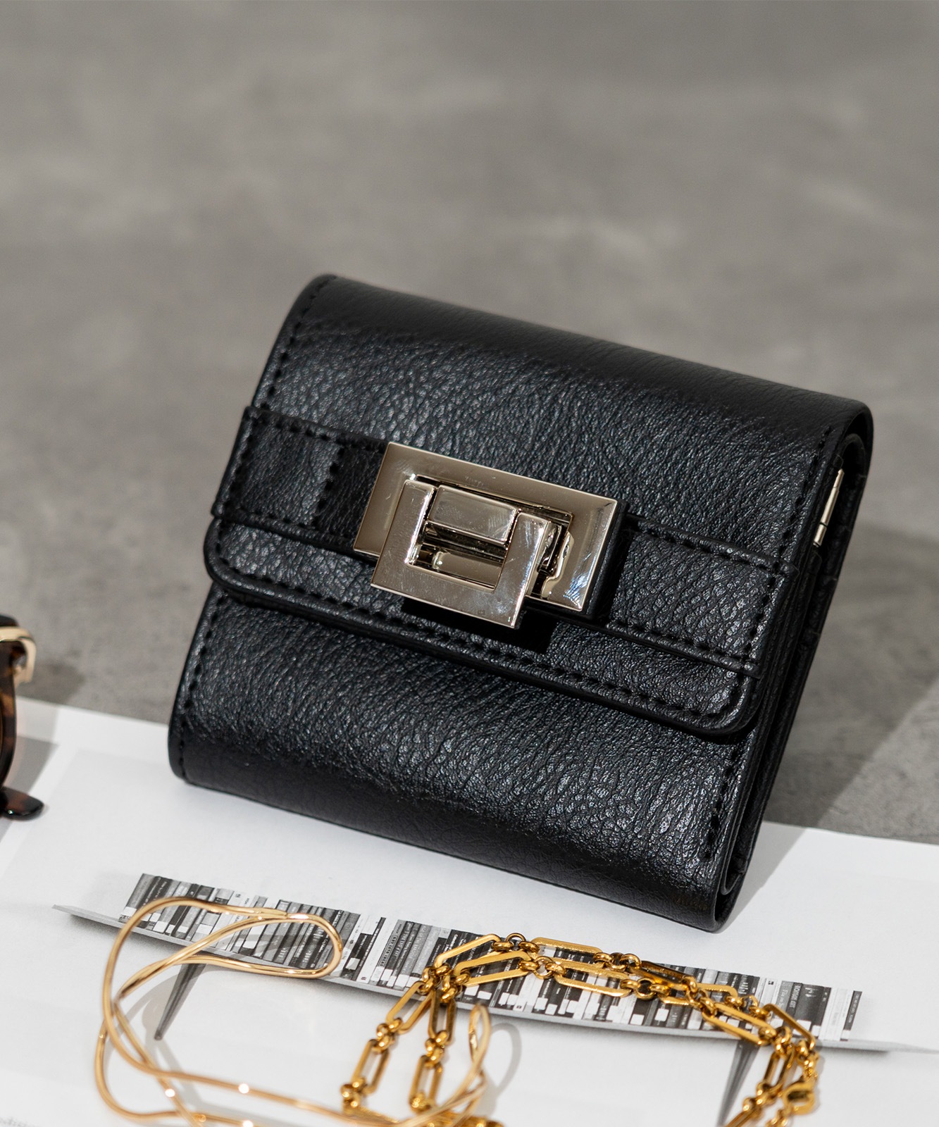 DEVICE ヴィンテージデザイン 三つ折り財布 