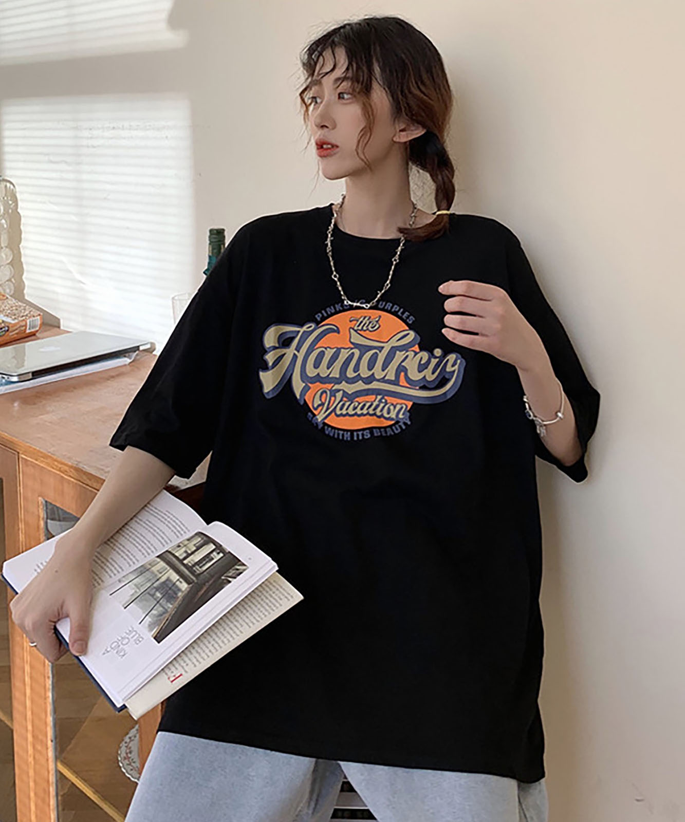 DEVICE select サークルプリント ロゴ Tシャツ メンズ
