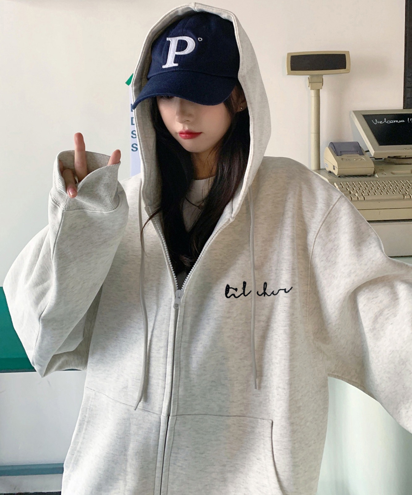 【 DEVICE select 】 ミニロゴプリント フーディ パーカー メンズ レディース ユニセックス 韓国風 Y2K カジュアル ストリート おしゃれ TA418P