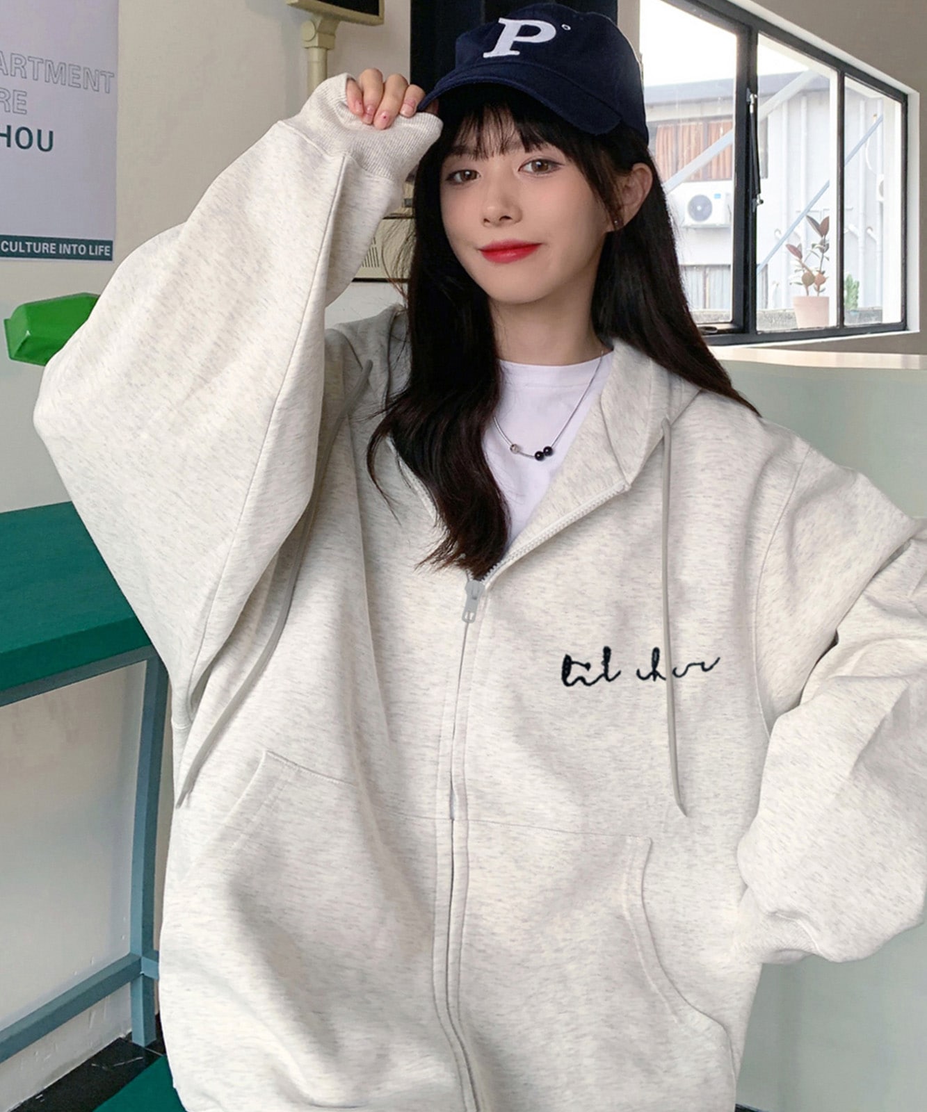 DEVICE select 】 ミニロゴプリント フーディ パーカー 韓国風