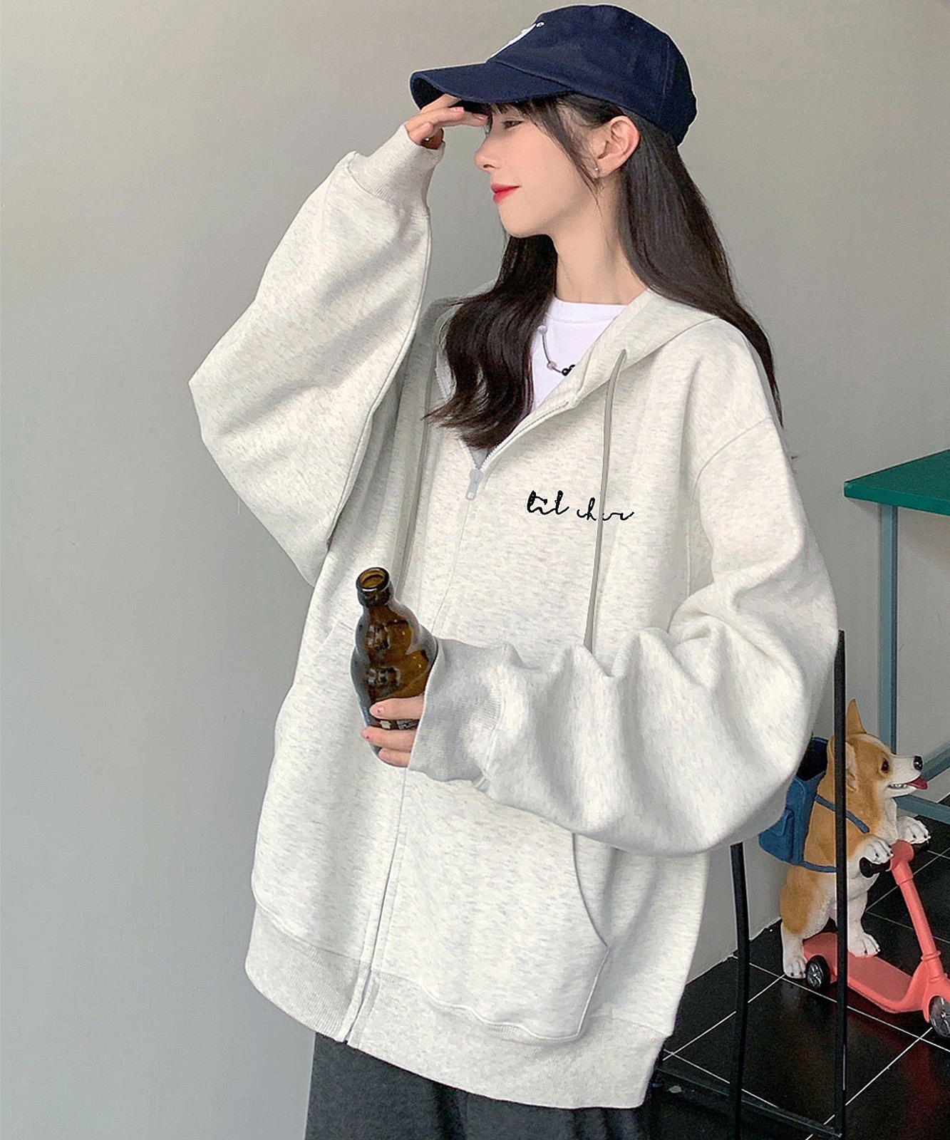 【 DEVICE select 】 ミニロゴプリント フーディ パーカー メンズ レディース ユニセックス 韓国風 Y2K カジュアル ストリート おしゃれ TA418P