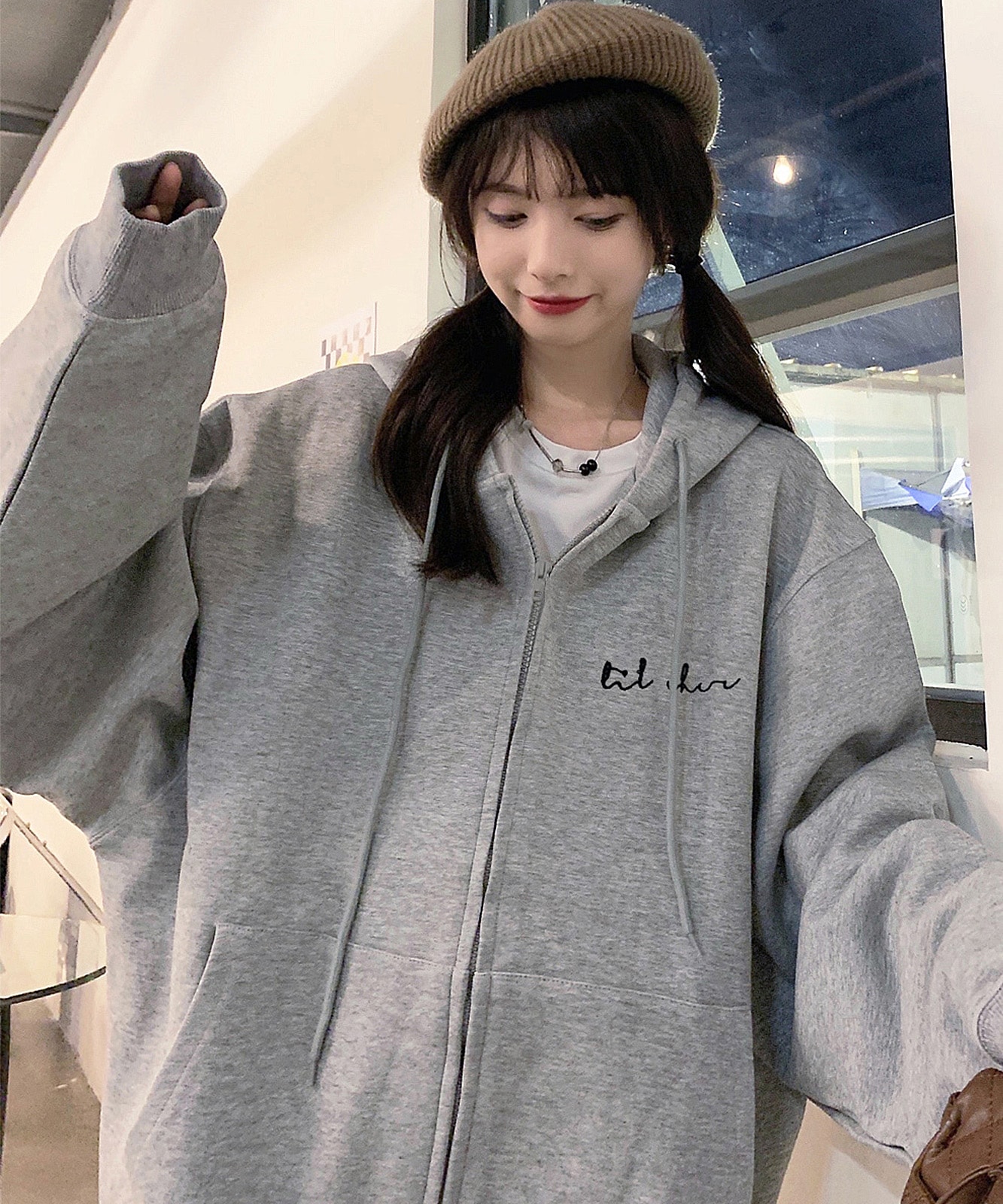 【 DEVICE select 】 ミニロゴプリント フーディ パーカー メンズ レディース ユニセックス 韓国風 Y2K カジュアル ストリート おしゃれ TA418P