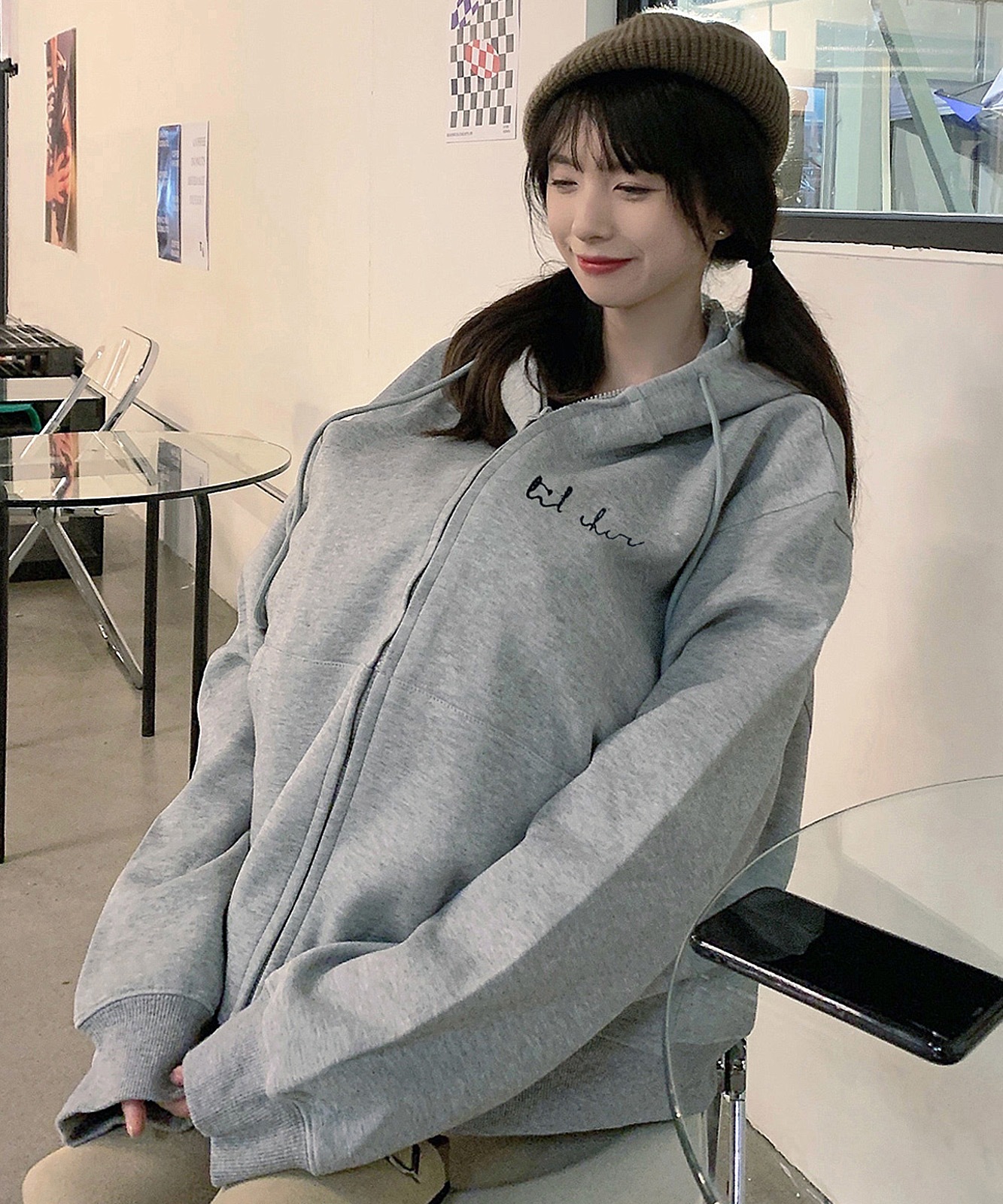 【 DEVICE select 】 ミニロゴプリント フーディ パーカー メンズ レディース ユニセックス 韓国風 Y2K カジュアル ストリート おしゃれ TA418P