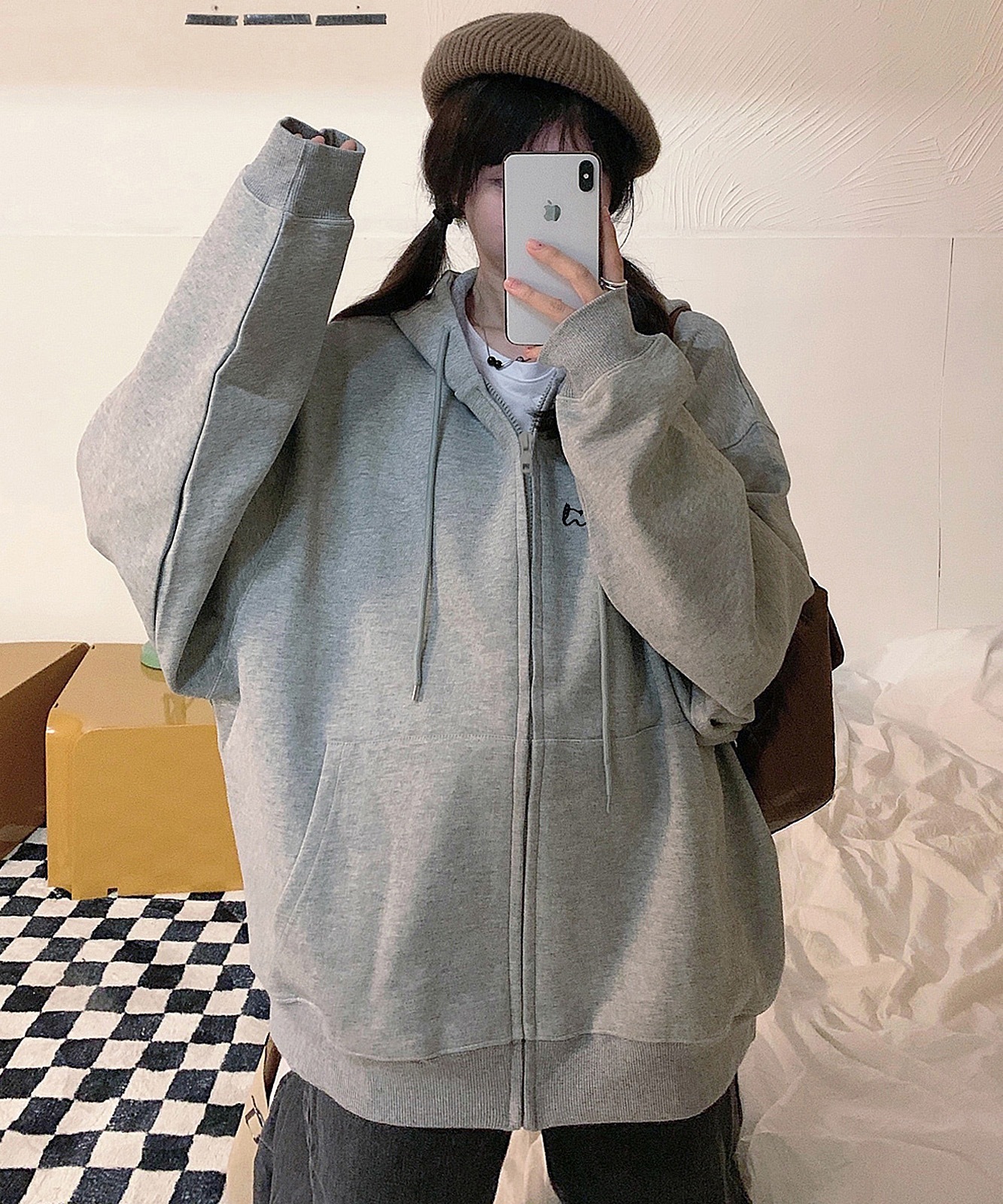 【 DEVICE select 】 ミニロゴプリント フーディ パーカー メンズ レディース ユニセックス 韓国風 Y2K カジュアル ストリート おしゃれ TA418P