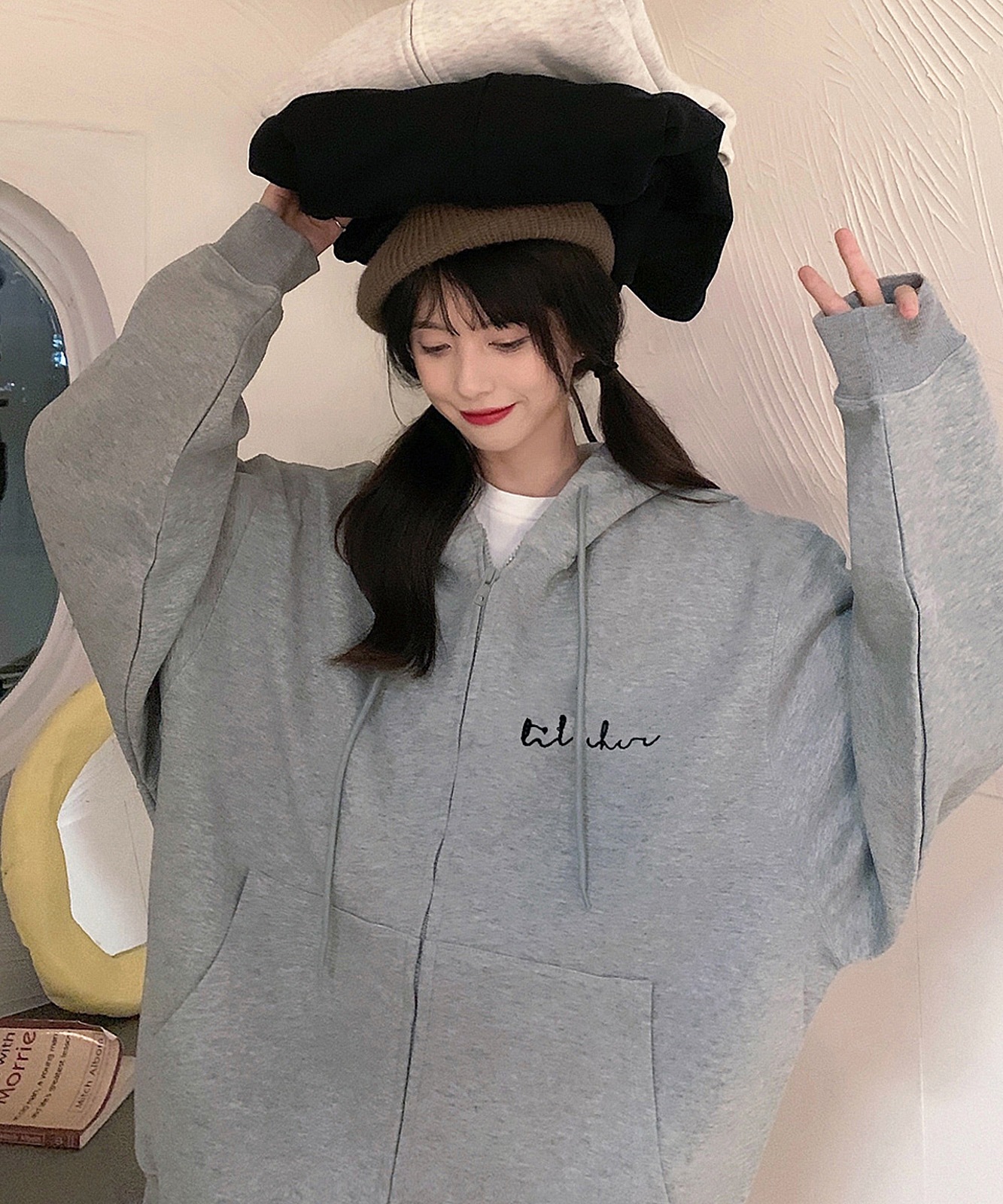 【 DEVICE select 】 ミニロゴプリント フーディ パーカー メンズ レディース ユニセックス 韓国風 Y2K カジュアル ストリート おしゃれ TA418P