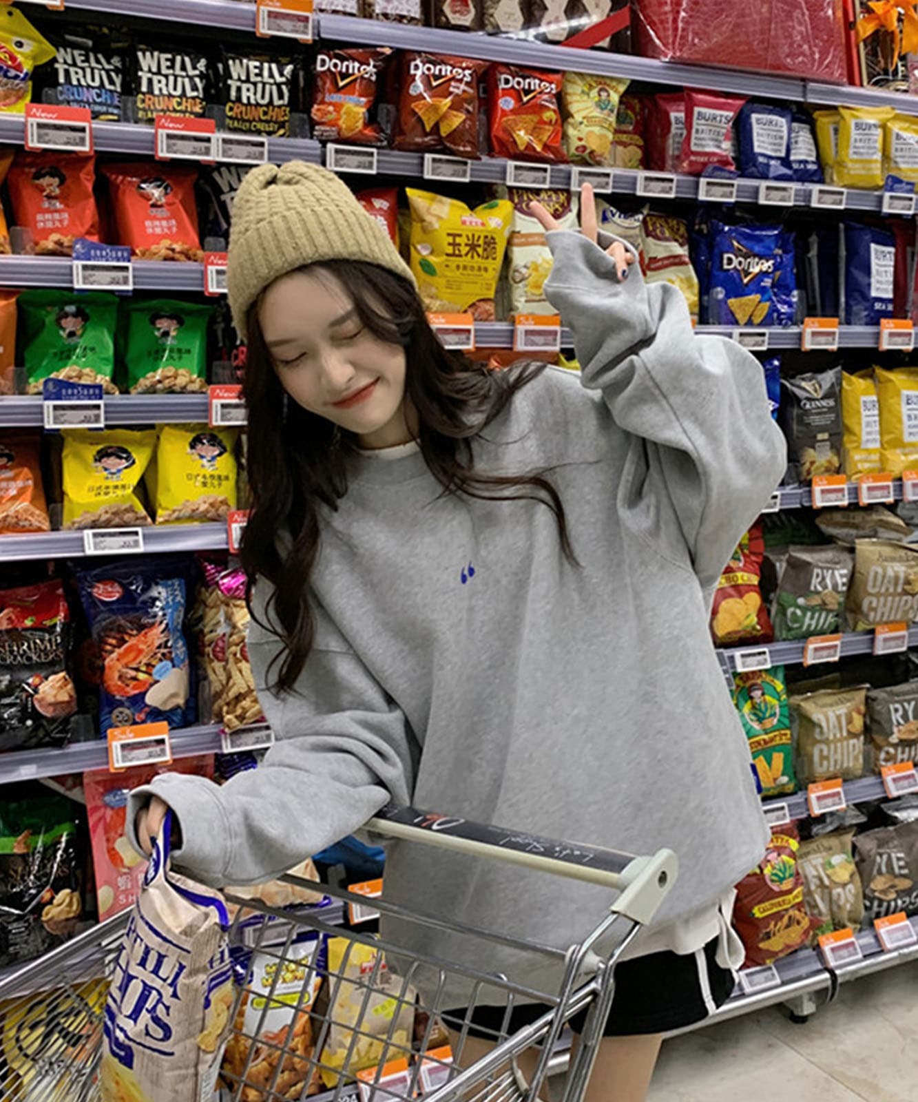 シンボルマーク シンプル ワンポイント オーバーサイズ スウェット トレーナー ビッグシルエット ノームコア メンズ レディース