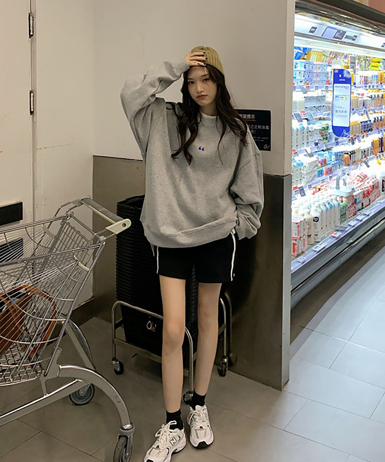 シンボルマーク シンプル ワンポイント オーバーサイズ スウェット トレーナー ビッグシルエット ノームコア メンズ レディース