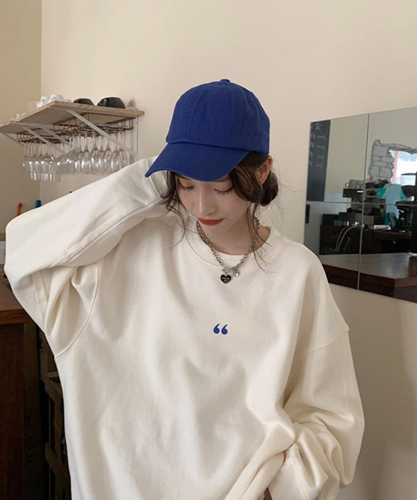 シンボルマーク シンプル ワンポイント オーバーサイズ スウェット トレーナー ビッグシルエット ノームコア メンズ レディース