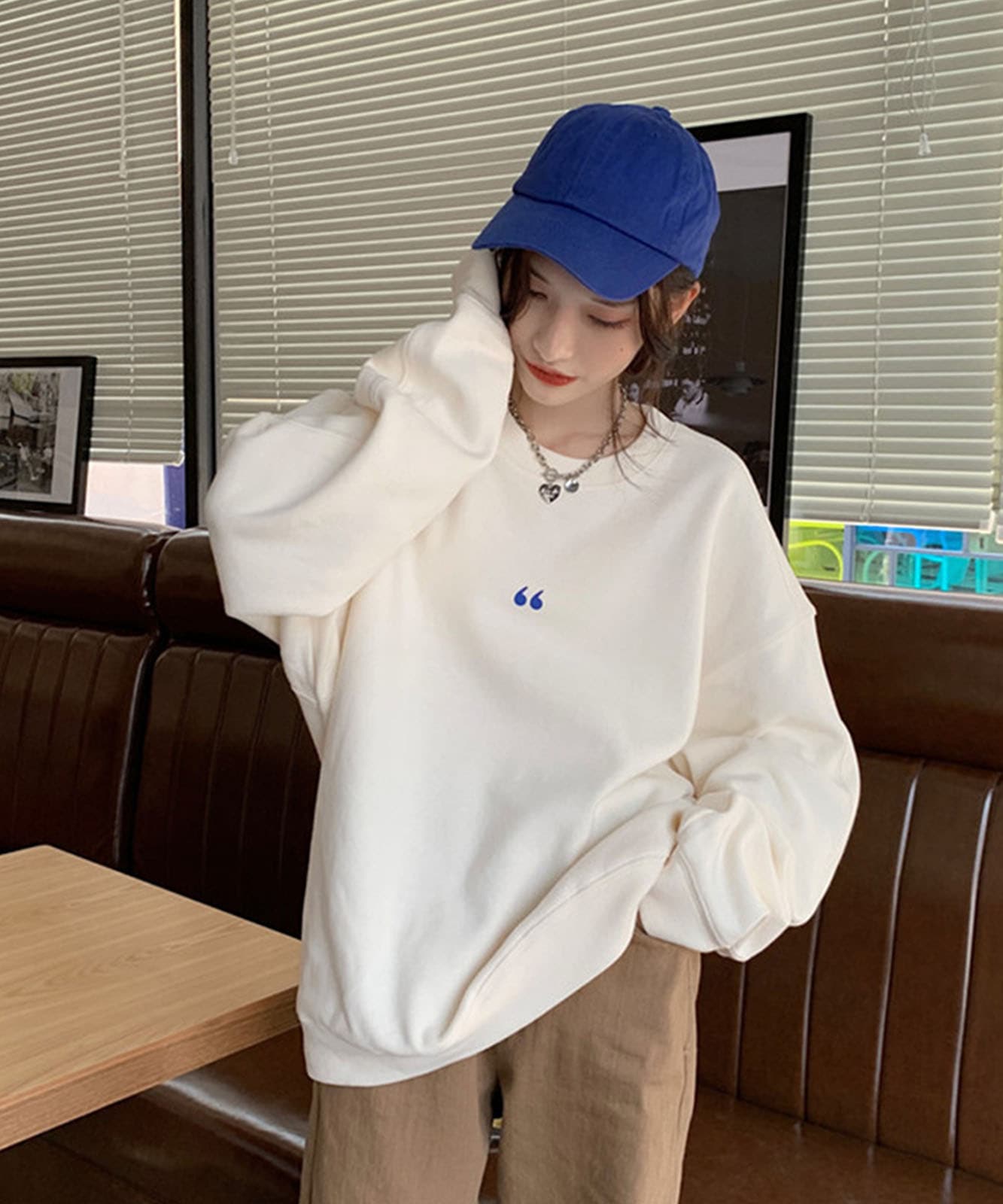 シンボルマーク シンプル ワンポイント オーバーサイズ スウェット トレーナー ビッグシルエット ノームコア メンズ レディース