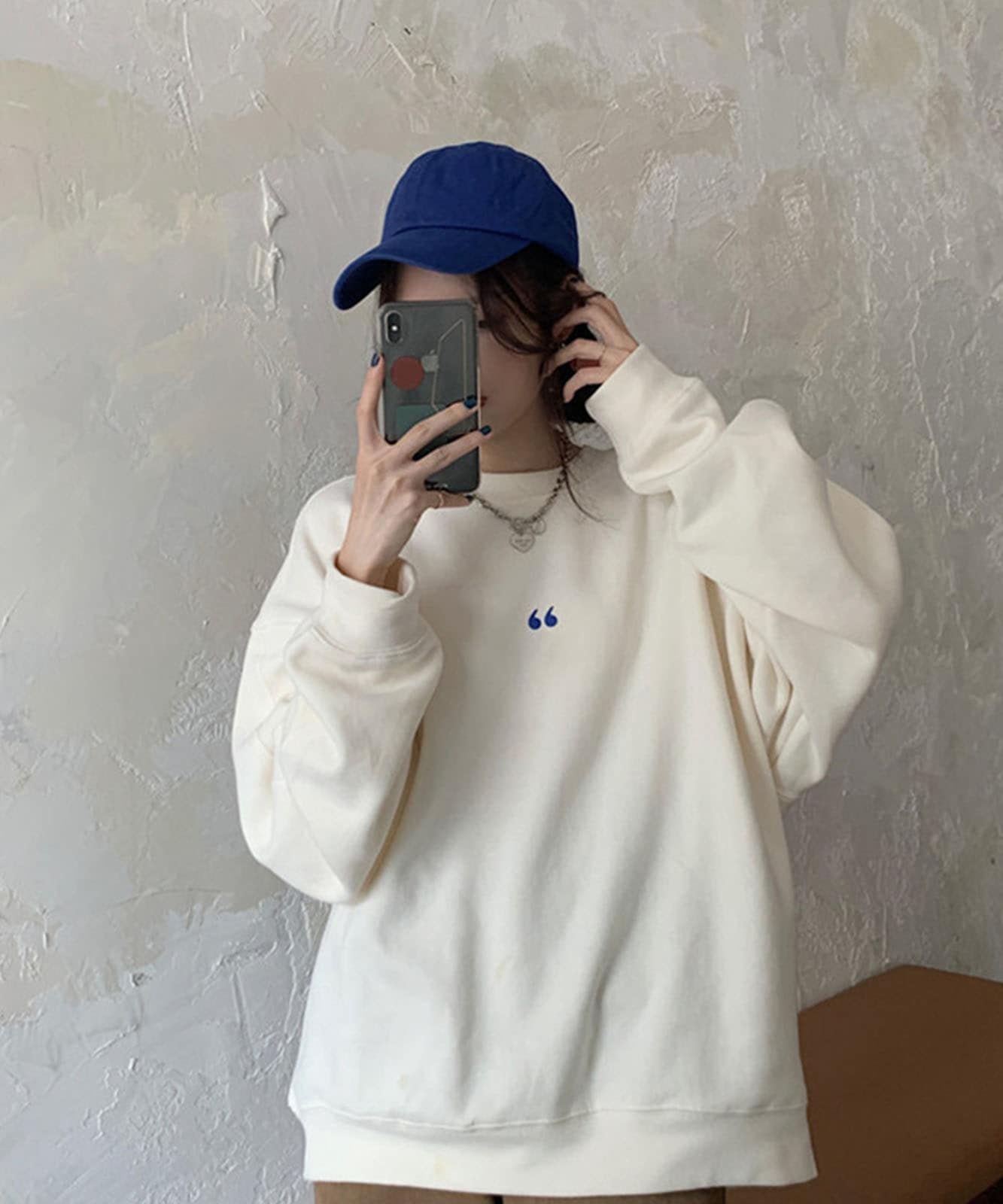 シンボルマーク シンプル ワンポイント オーバーサイズ スウェット トレーナー ビッグシルエット ノームコア メンズ レディース