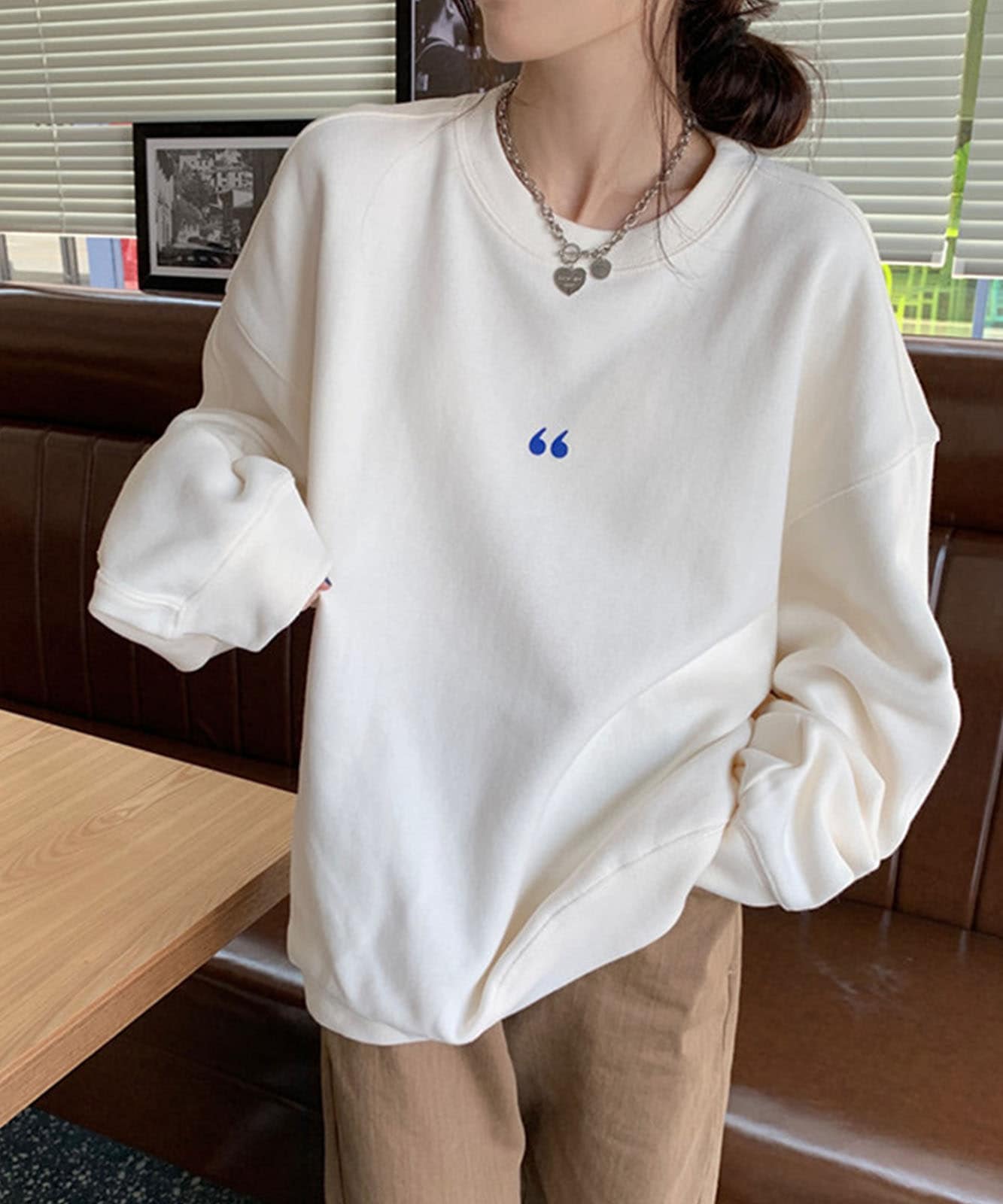 シンボルマーク シンプル ワンポイント オーバーサイズ スウェット トレーナー ビッグシルエット ノームコア メンズ レディース