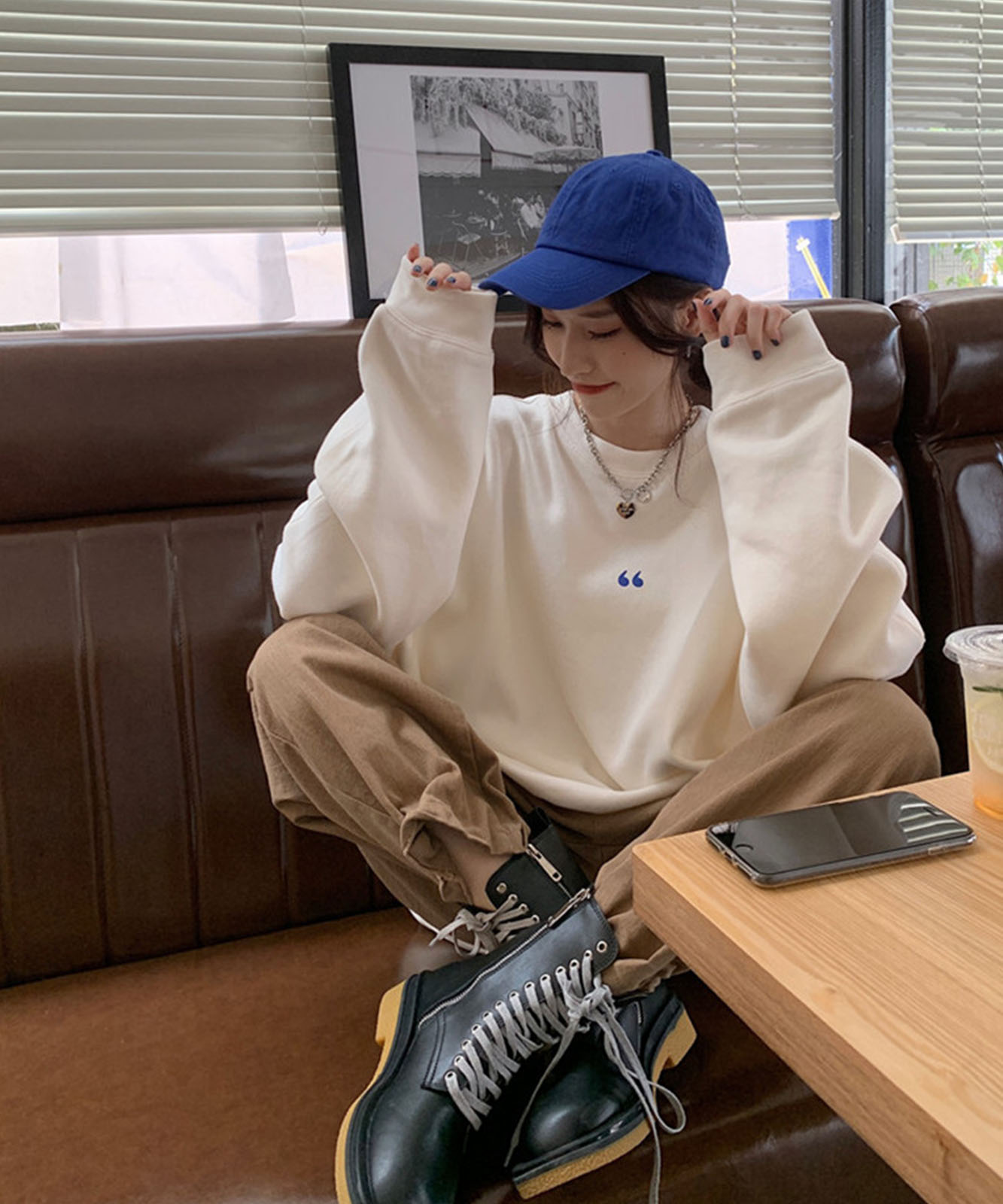 シンボルマーク シンプル ワンポイント オーバーサイズ スウェット トレーナー ビッグシルエット ノームコア メンズ レディース