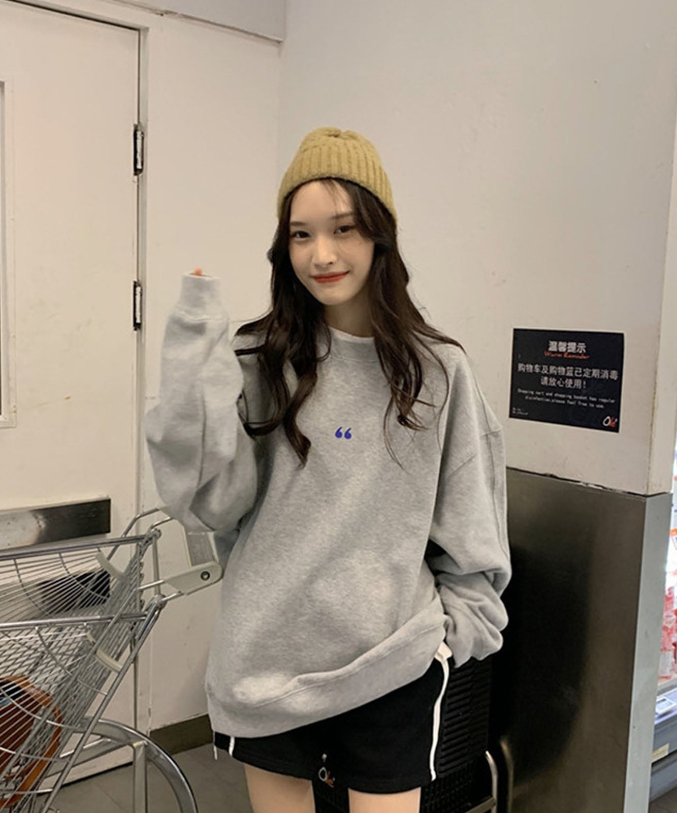 シンボルマーク シンプル ワンポイント オーバーサイズ スウェット トレーナー ビッグシルエット ノームコア メンズ レディース