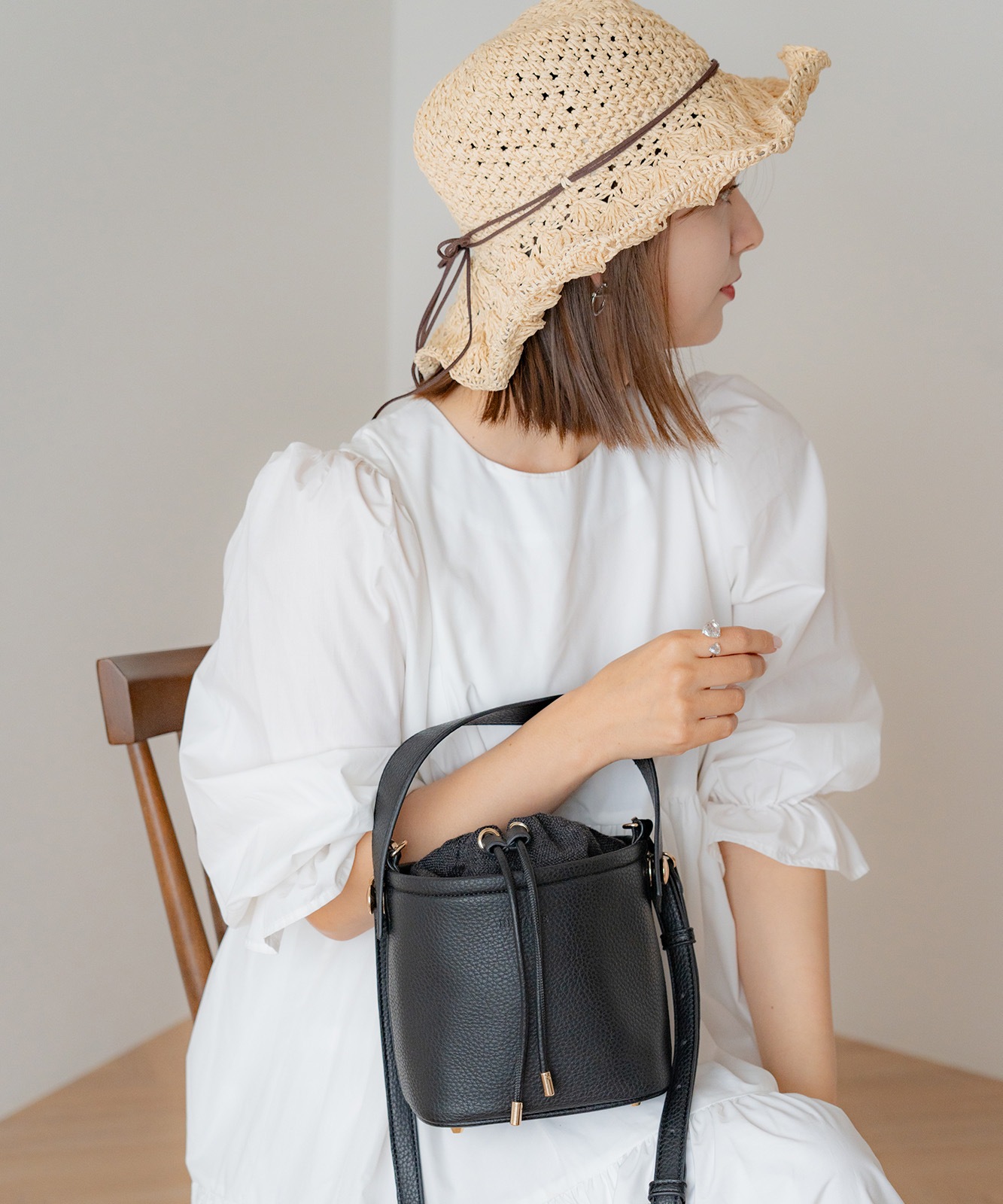 Rename コンビ 巾着 2way ショルダーバッグ