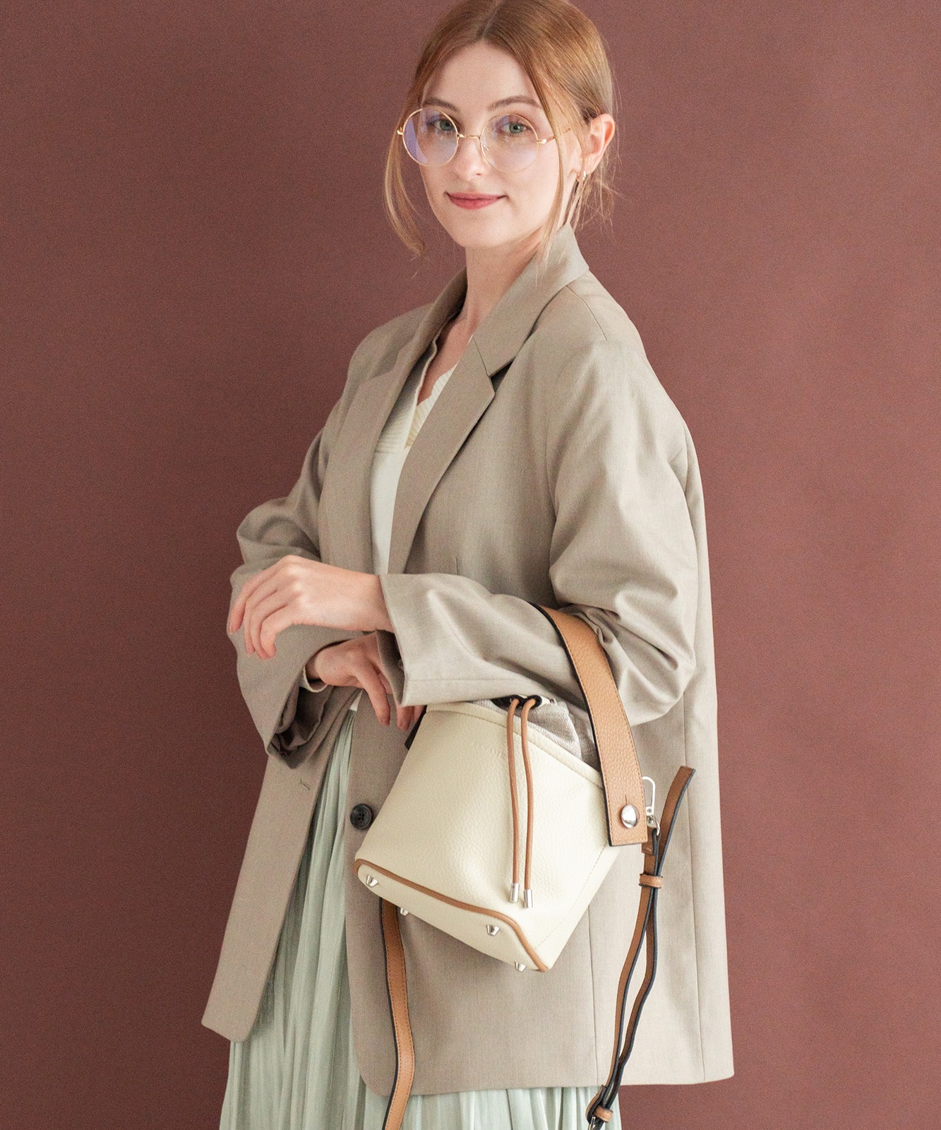 Rename コンビ 巾着 2way ショルダーバッグ