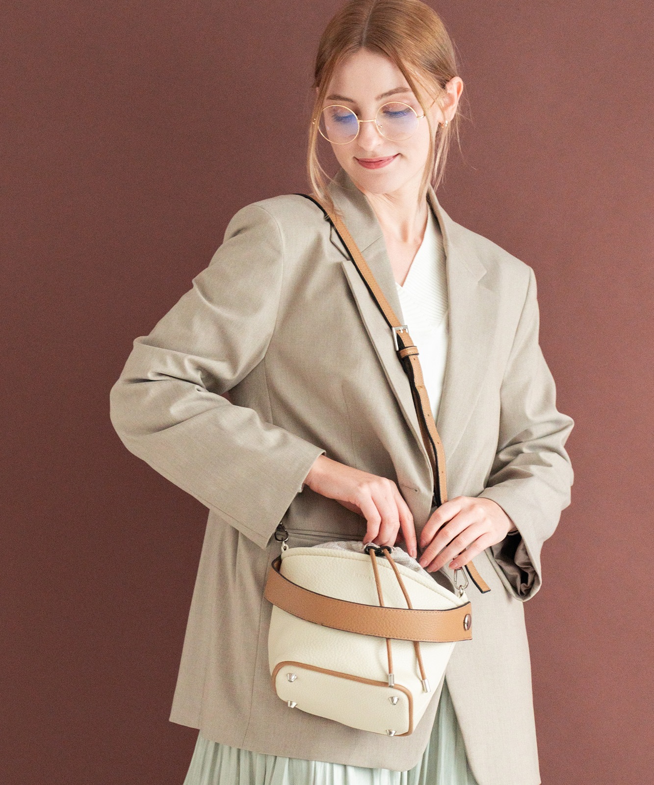 Rename コンビ 巾着 2way ショルダーバッグ