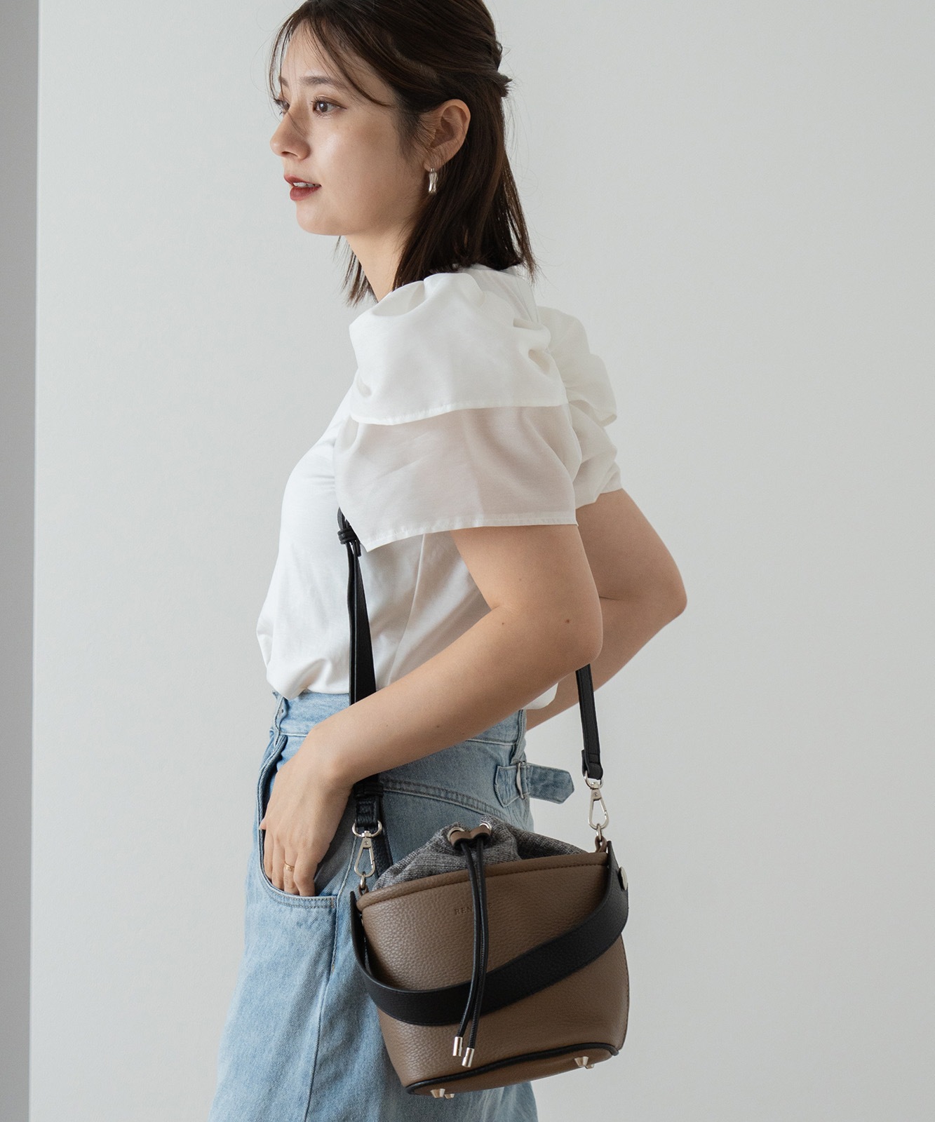 Rename コンビ 巾着 2way ショルダーバッグ