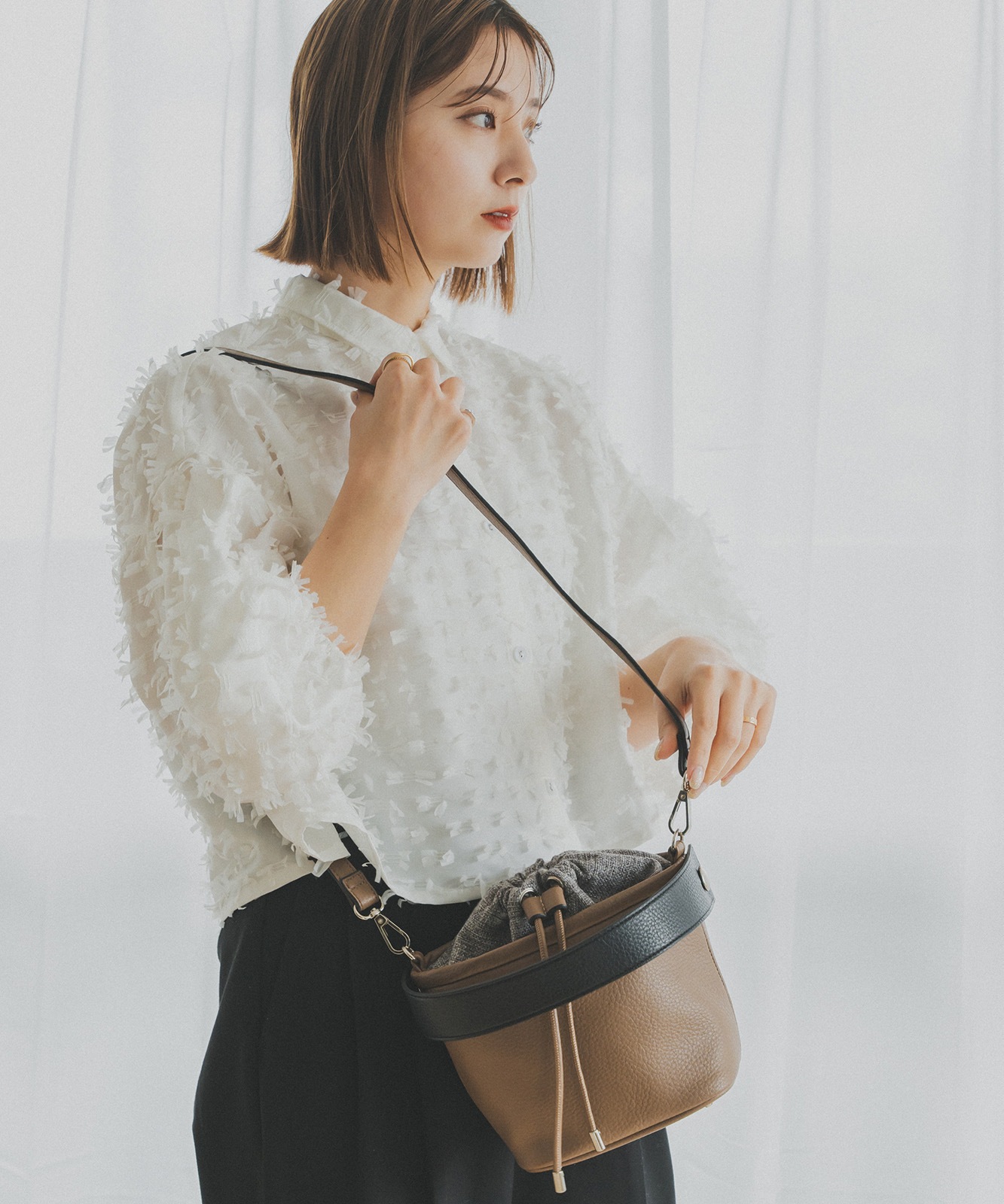 Rename コンビ 巾着 2way ショルダーバッグ