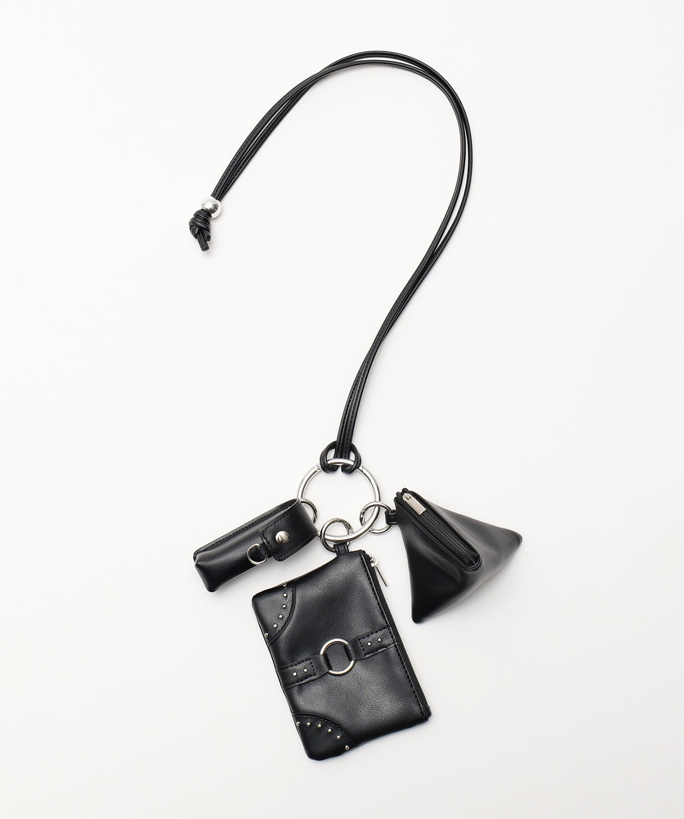 【 DEVICE GAL 】 3パーツ スタッズ カスタム ポーチ ストラップ リップケース付き クロスボディストラップ DSG25140