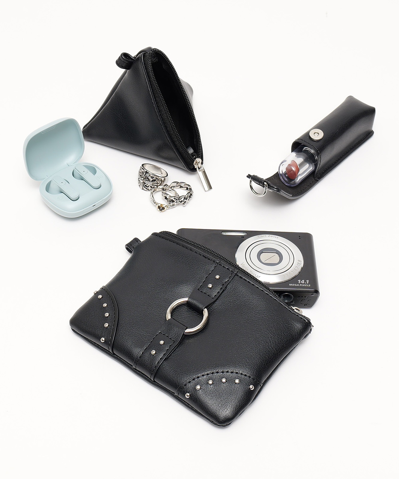 DEVICE GAL 】 3パーツ スタッズ カスタム ポーチ ストラップ リップ