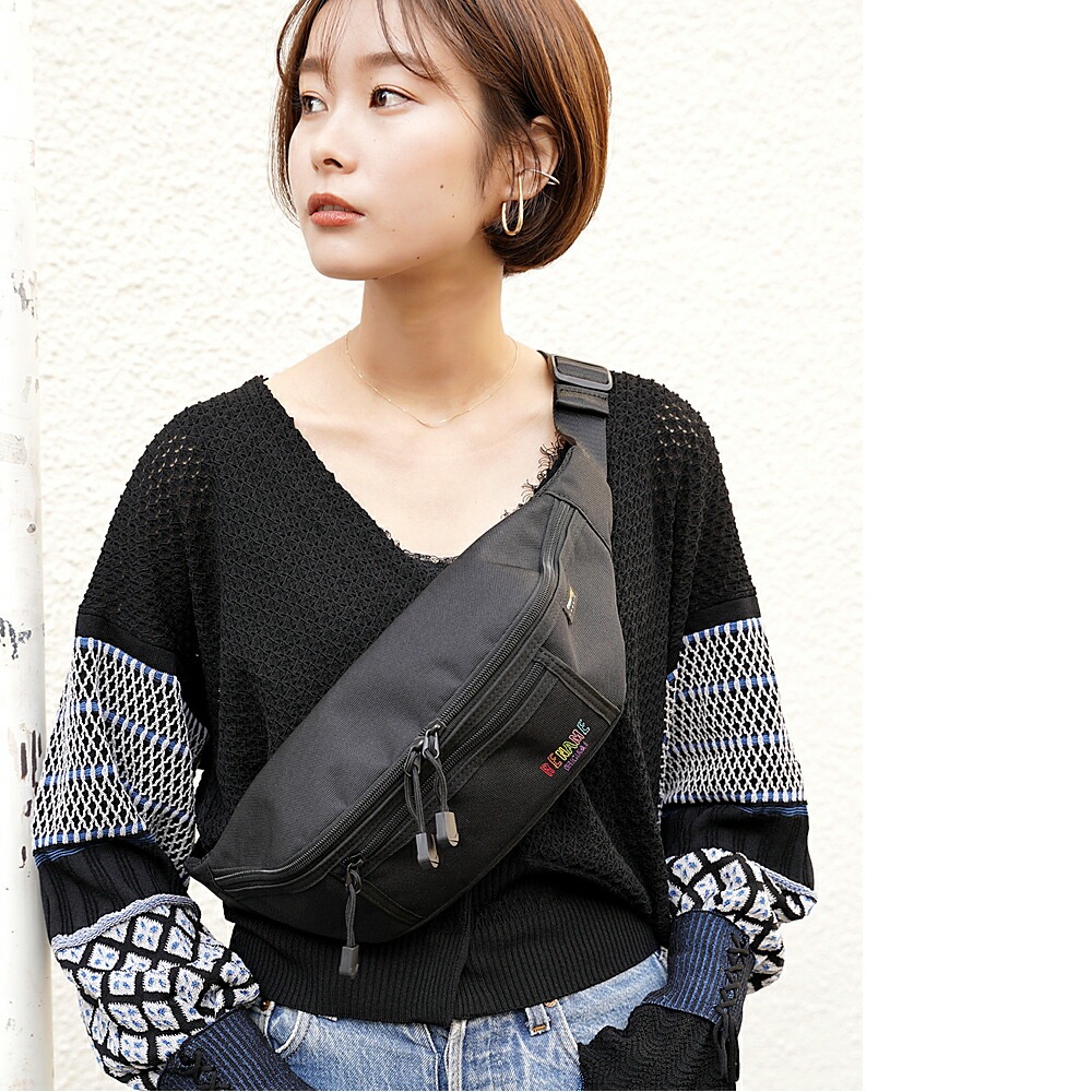 Rename CORDURA 刺繍 ロゴ ウエストバッグ