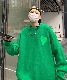 オーバーサイズ ハート シンクン アシンメトリー ニット セーター ノームコア メンズ レディース