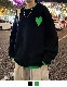 オーバーサイズ ハート シンクン アシンメトリー ニット セーター ノームコア メンズ レディース