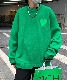 オーバーサイズ ハート シンクン アシンメトリー ニット セーター ノームコア メンズ レディース