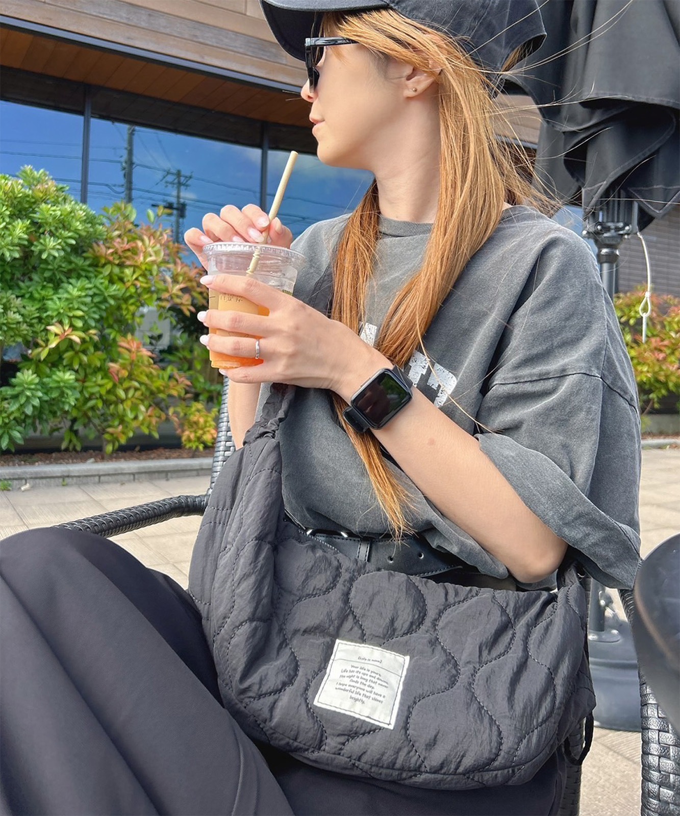 Rename キルティング ギャザー ショルダーバッグ 