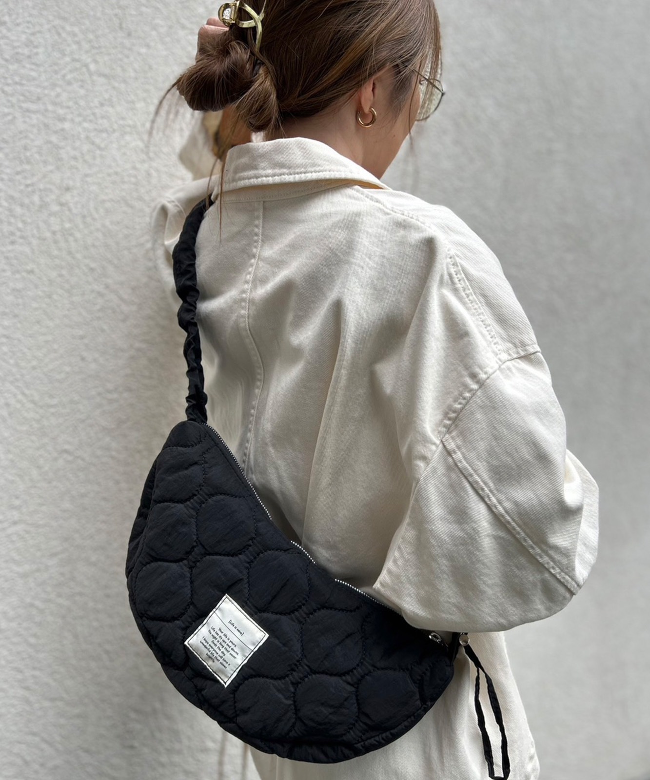 Rename キルティング ギャザー ショルダーバッグ 