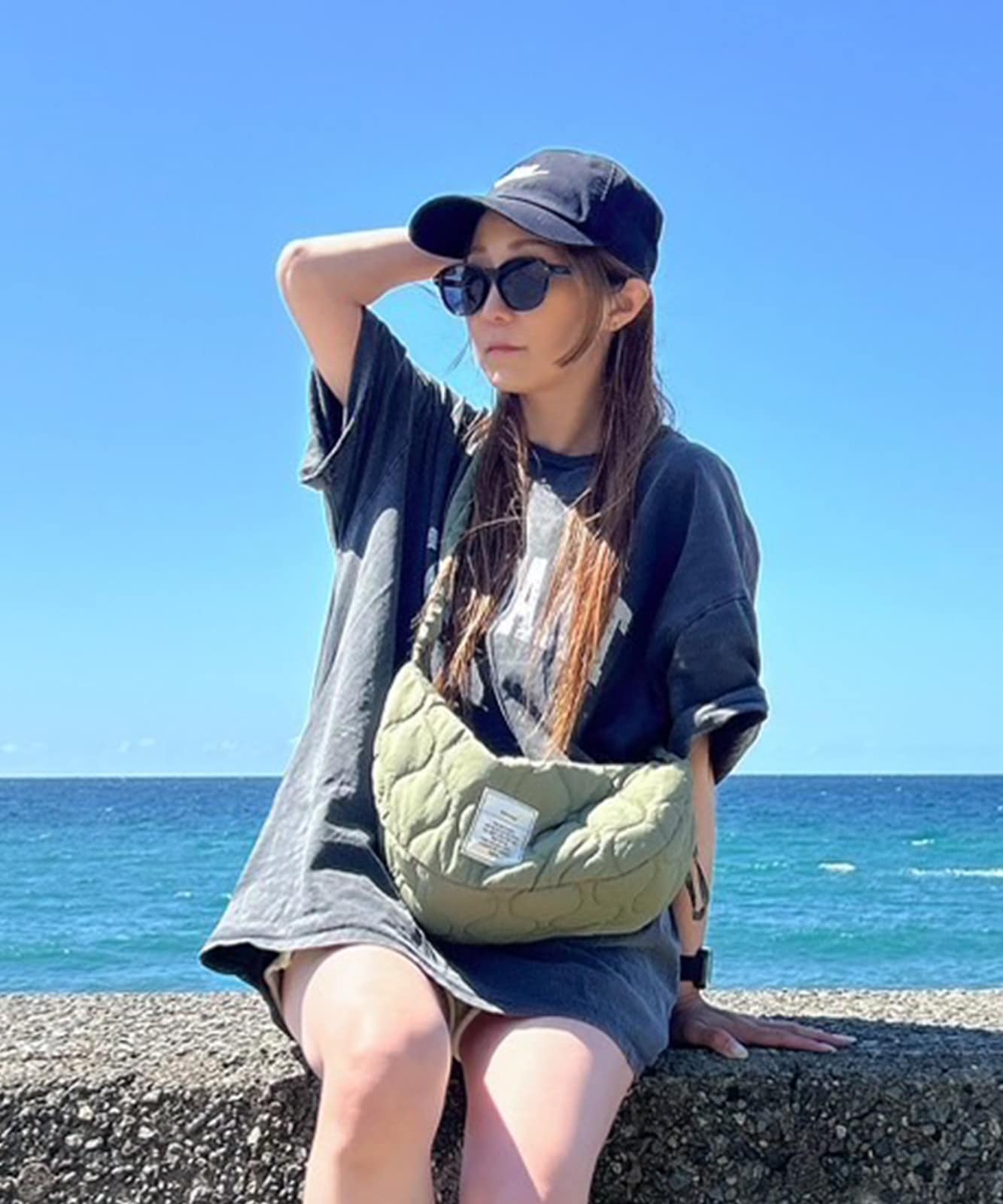 Rename キルティング ギャザー ショルダーバッグ 