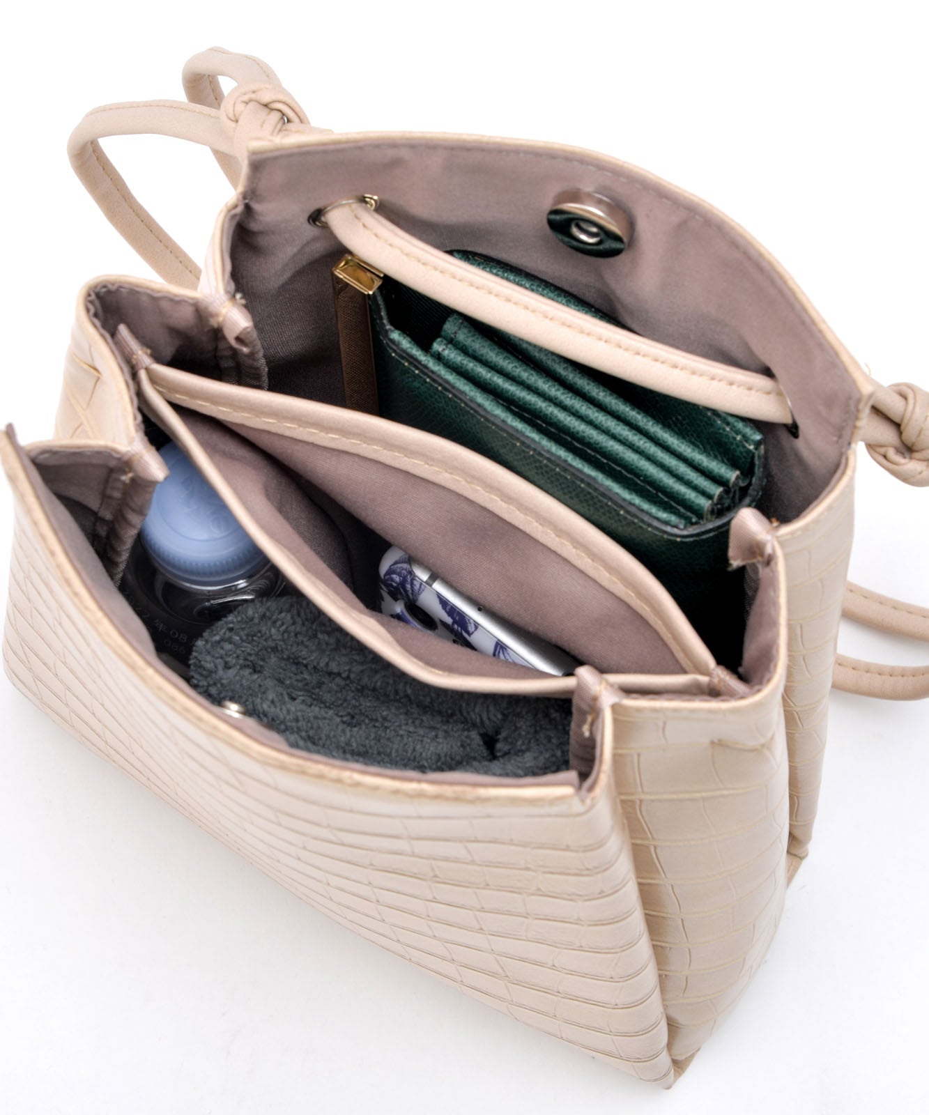 Rename フェイクレザー クロコ柄ベロ―バッグ