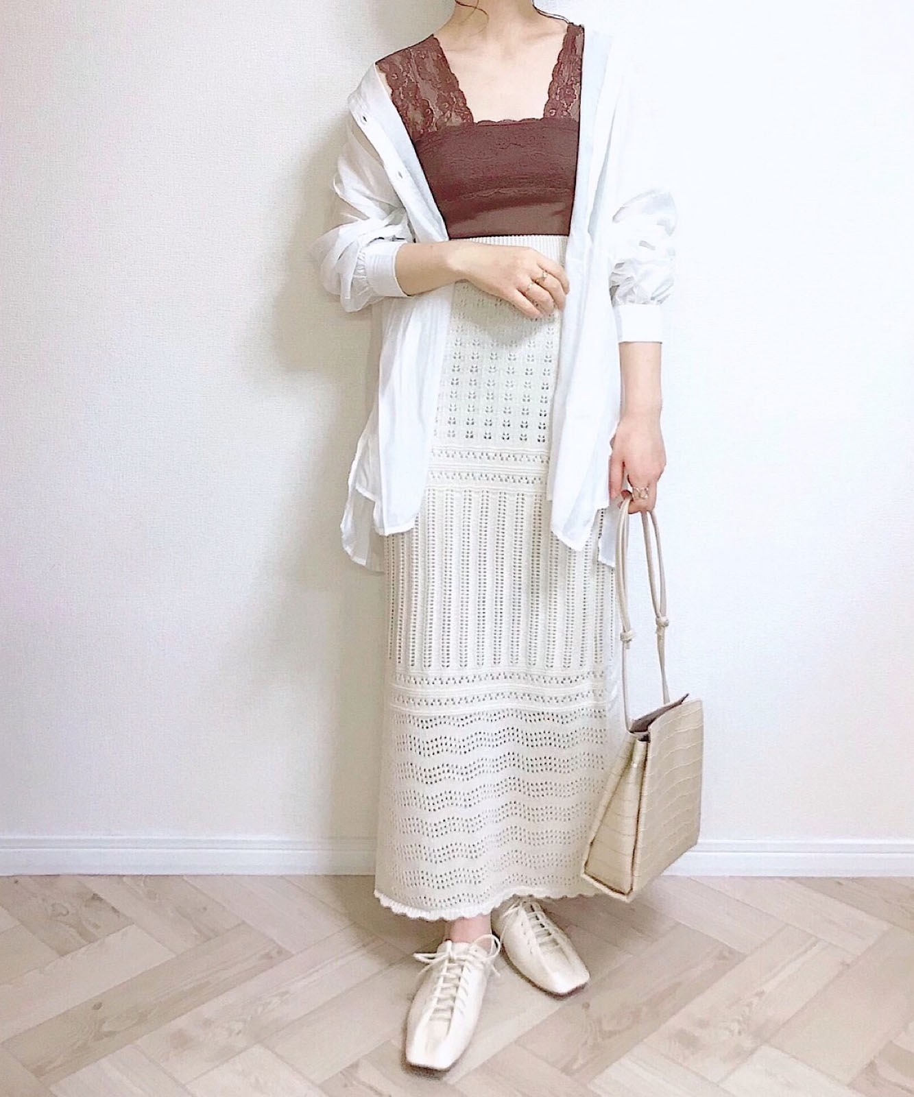 Rename フェイクレザー クロコ柄ベロ―バッグ