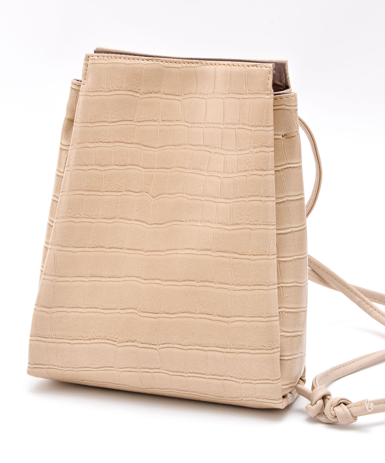 Rename フェイクレザー クロコ柄ベロ―バッグ