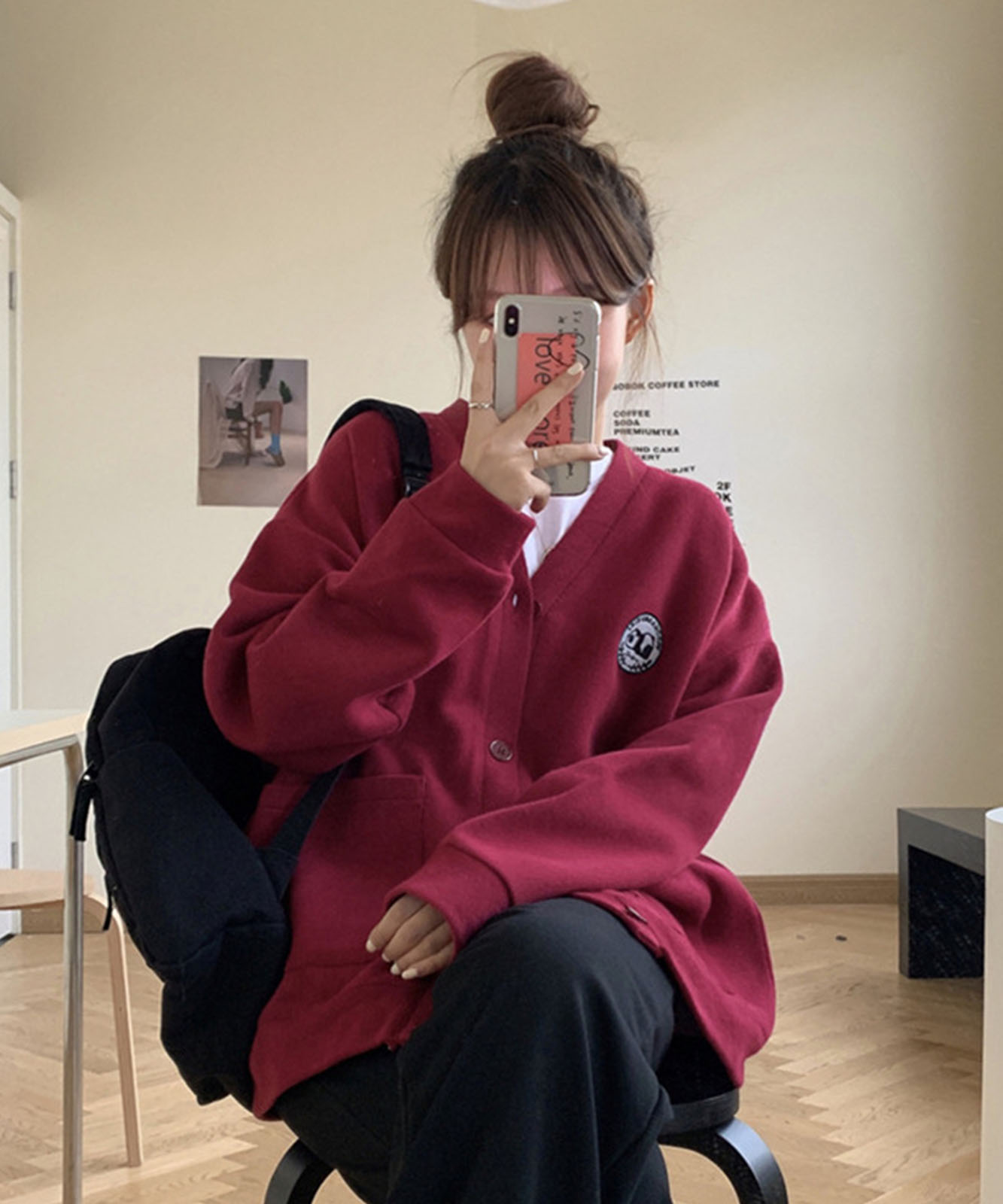 DEVICE select ミニワッペン シンプル カーディガン メンズ レディース ユニセックス