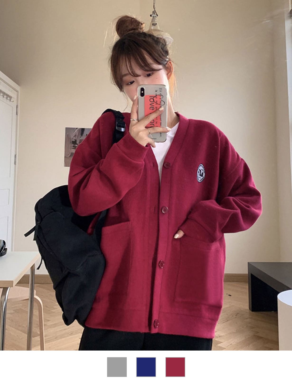 DEVICE select ミニワッペン シンプル カーディガン メンズ レディース ユニセックス